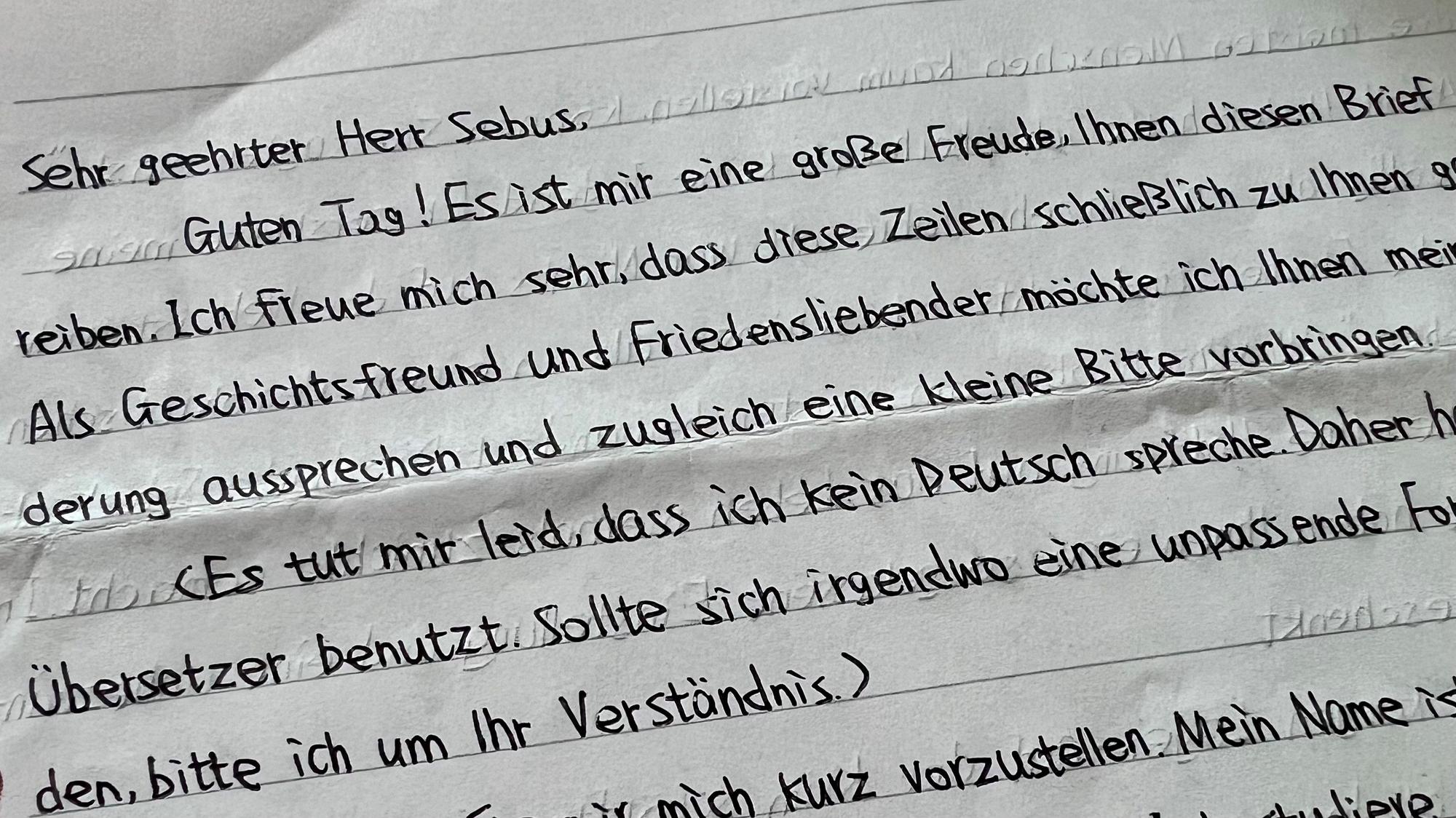 Diese Zeilen erreichten Ludwig Sebus vor seinem 101. Geburtstag.