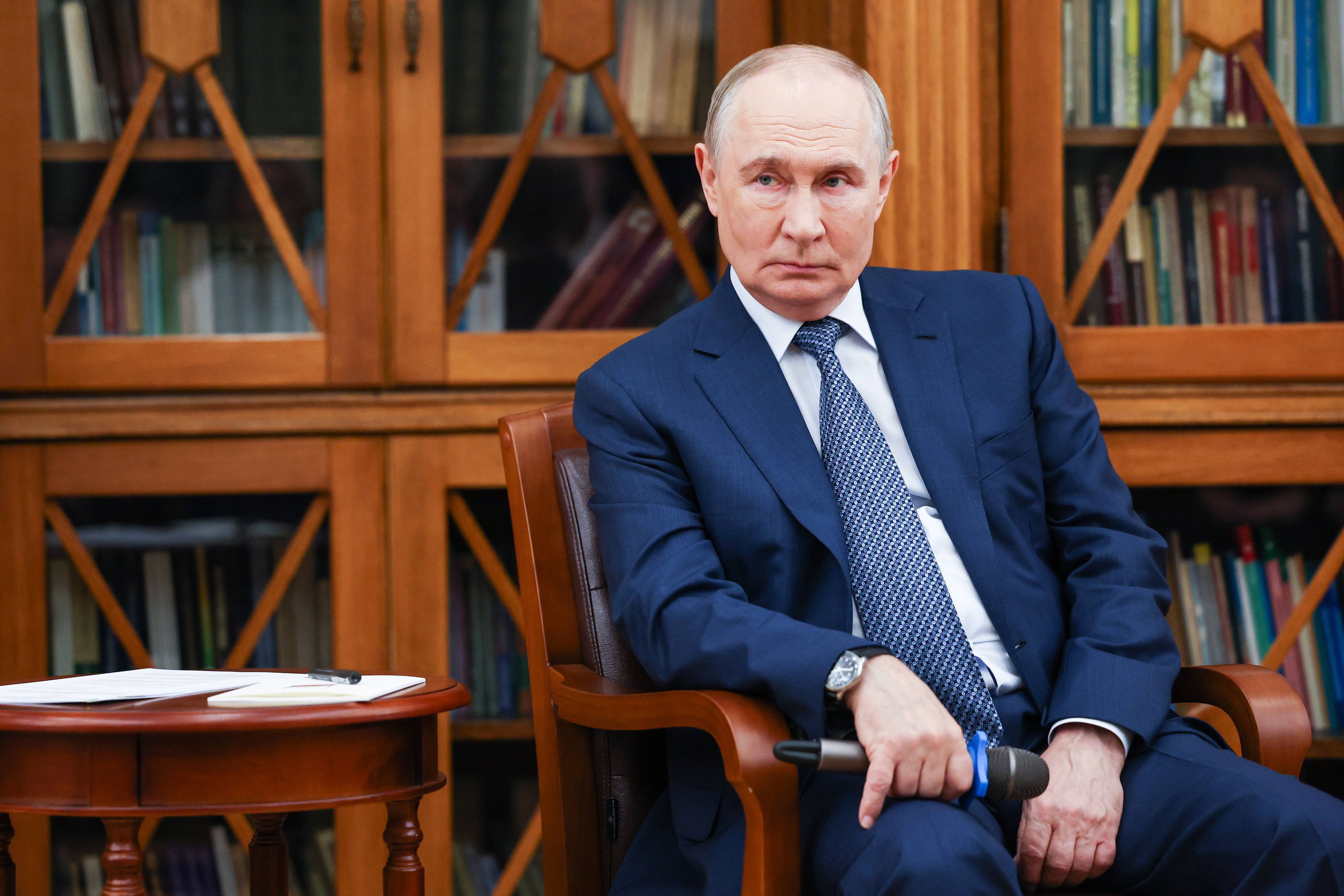 Kremlchef Wladimir Putin beim Besuch einer Moskauer Hochschule am Samstag (29. August).