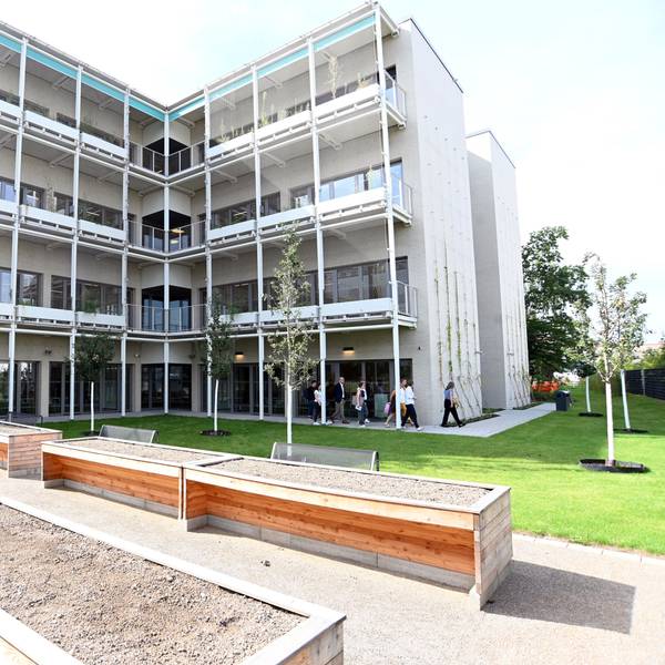 Der neue Holzhybridbau der Gesamtschule Ossendorf.
