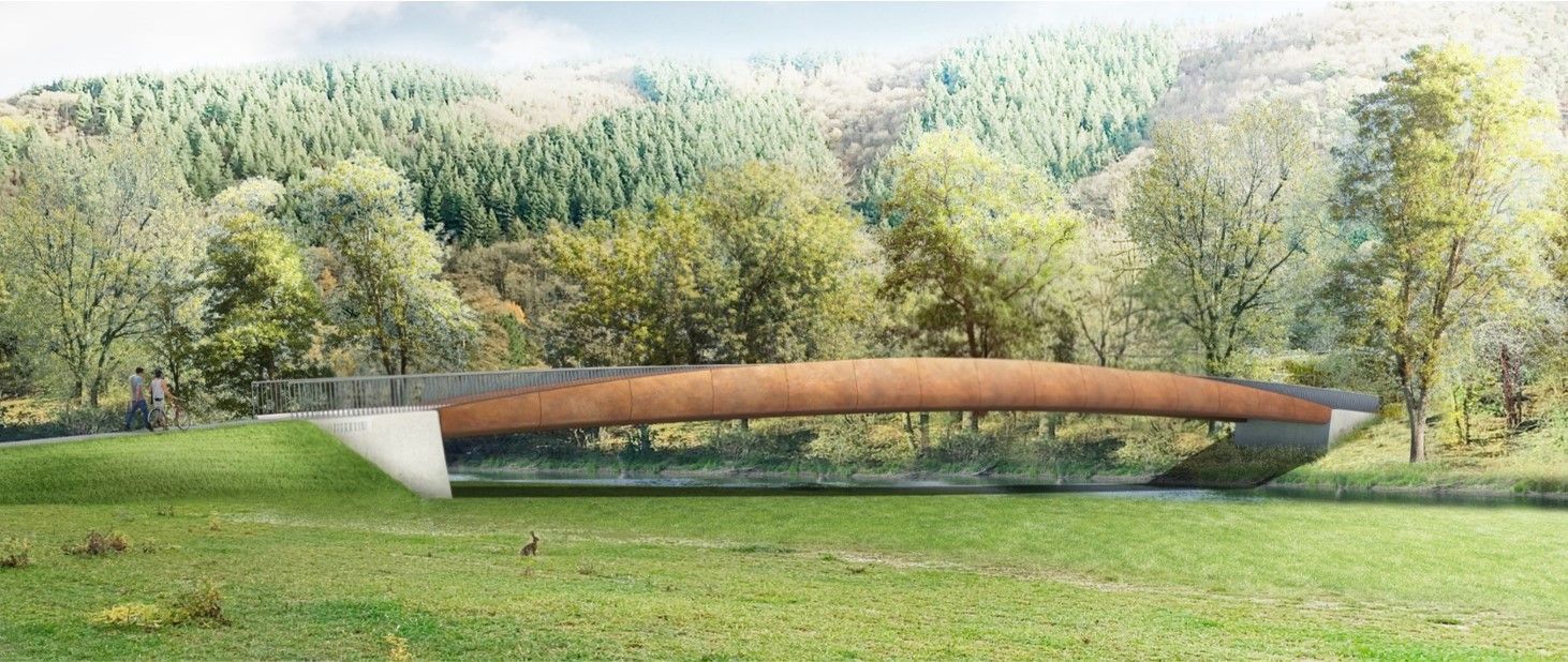Die Skizze zeigt die geplante Brücke über die Wupper