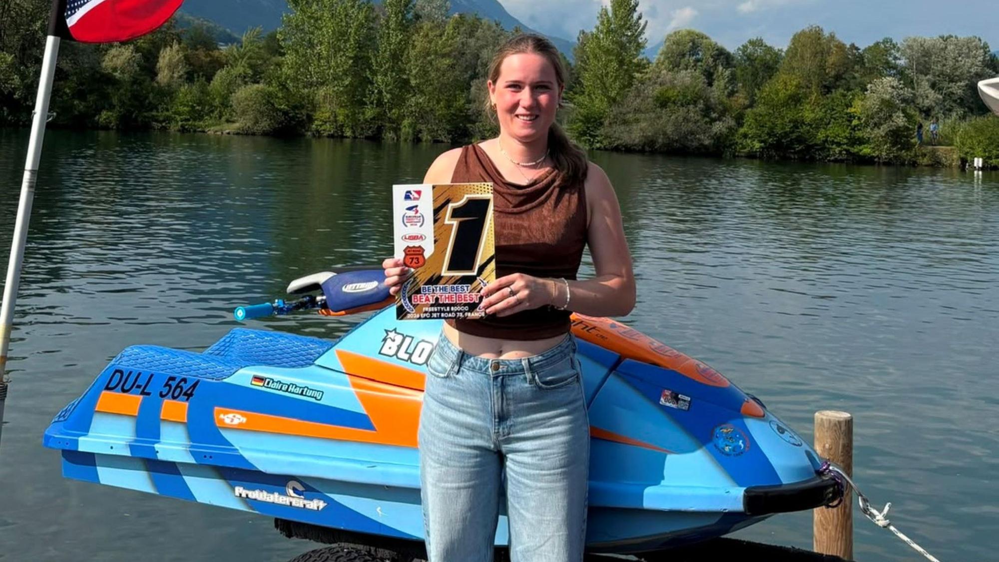Claire Hartung nach ihrem Sieg.