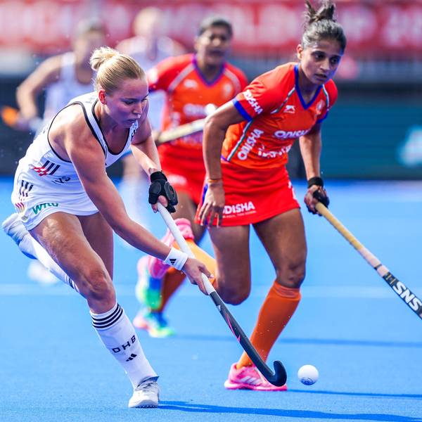 2026-08-27 India v Germany - FIH Hockey World Cup AMSTELVEEN, NETHERLANDS - AUGUST 27: Lynn Krings of Germany, Jyoti of India during the FIH Hockey World Cup match between India and Germany at Wagener Stadion on August 27, 2026 in Amstelveen, Netherlands. Amstelveen Wagener Stadion Netherlands Content not available for redistribution in The Netherlands directly or indirectly through any third parties. Copyright: xAndrexWeeningx
