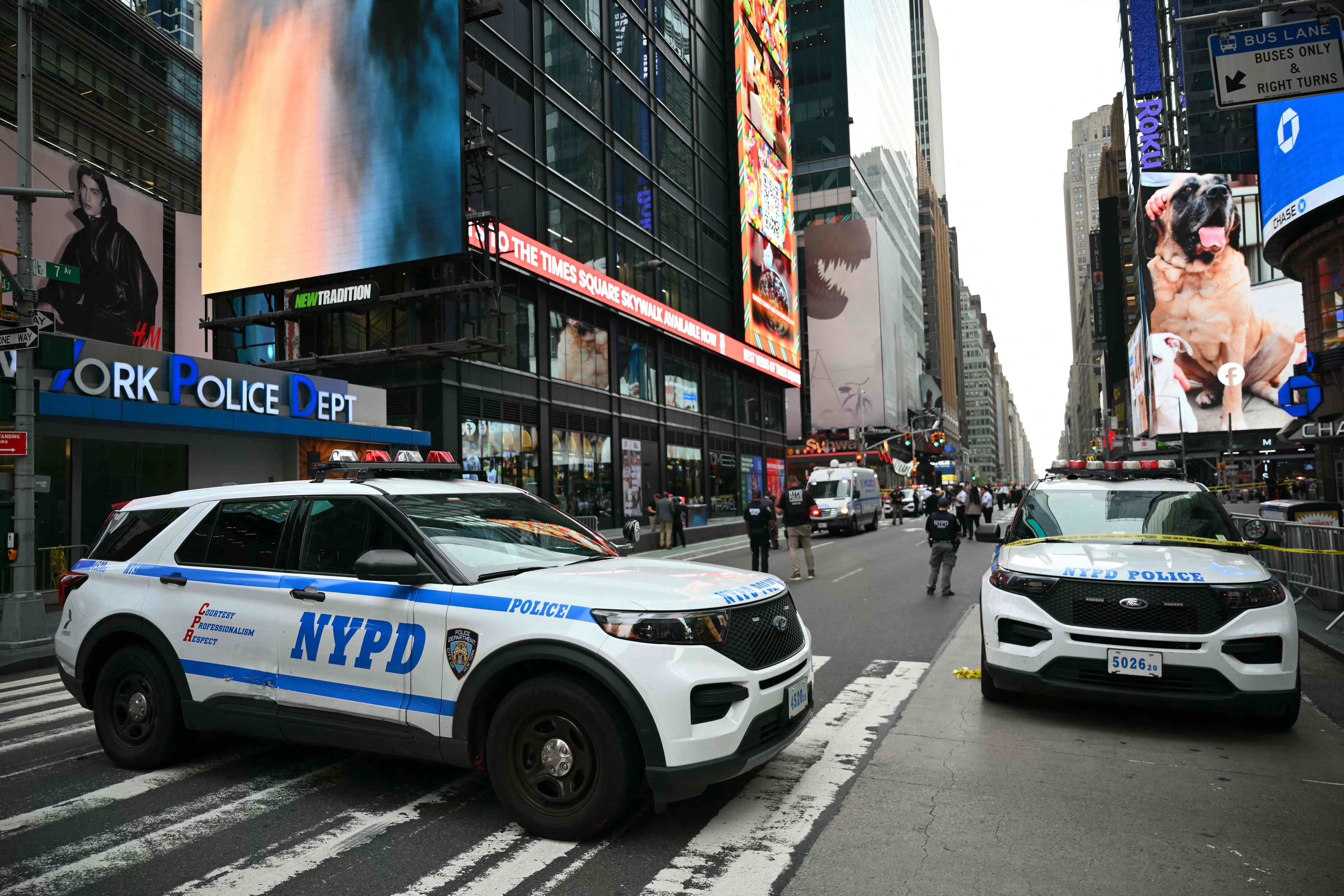 Am Times Square musste die Polizei mit einem Großaufgebot anrücken.
