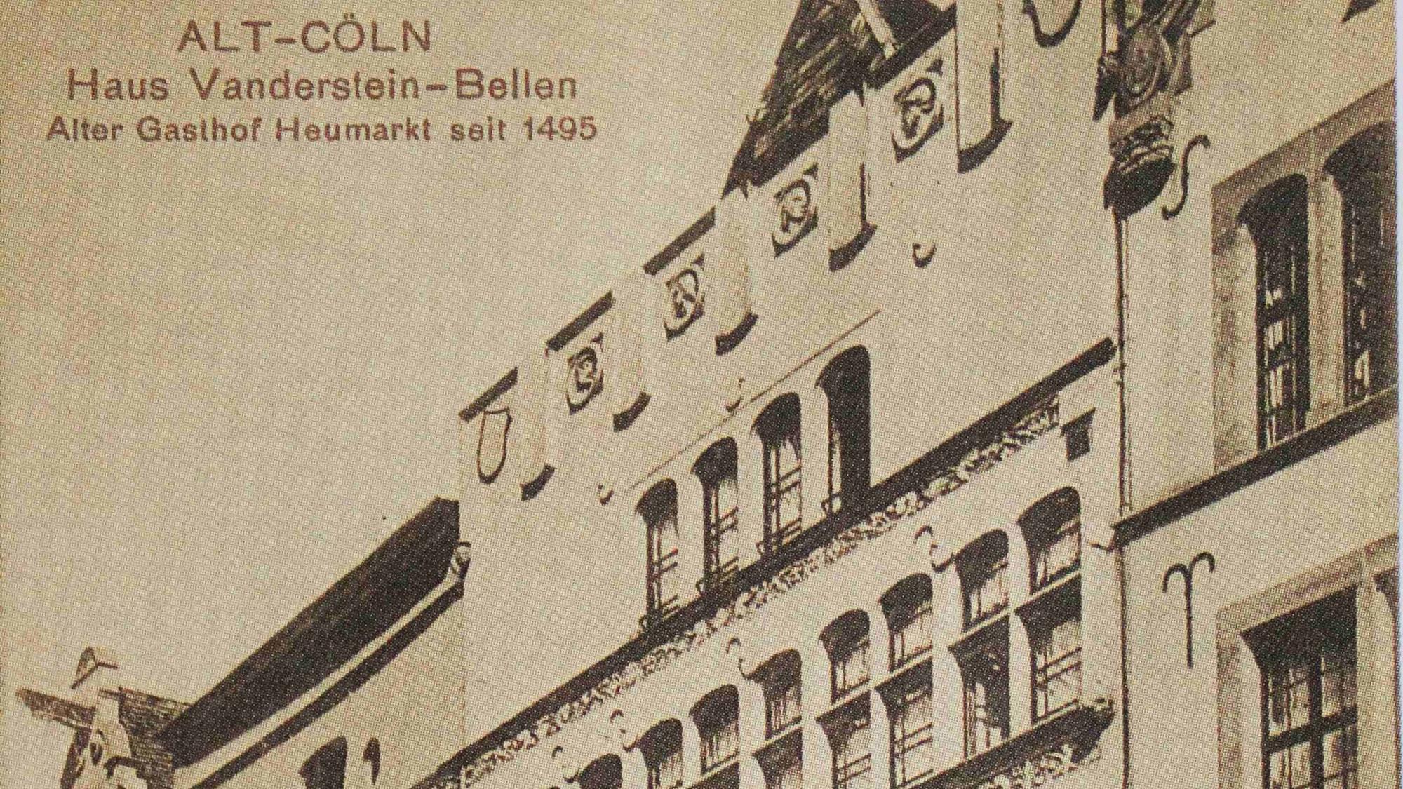 Das Haus Vanderstein-Bellen geht auf das Jahr 1541 zurück und Denkmälern „bürgerlicher, weitläufiger Gediegenheit“ am Heumarkt.