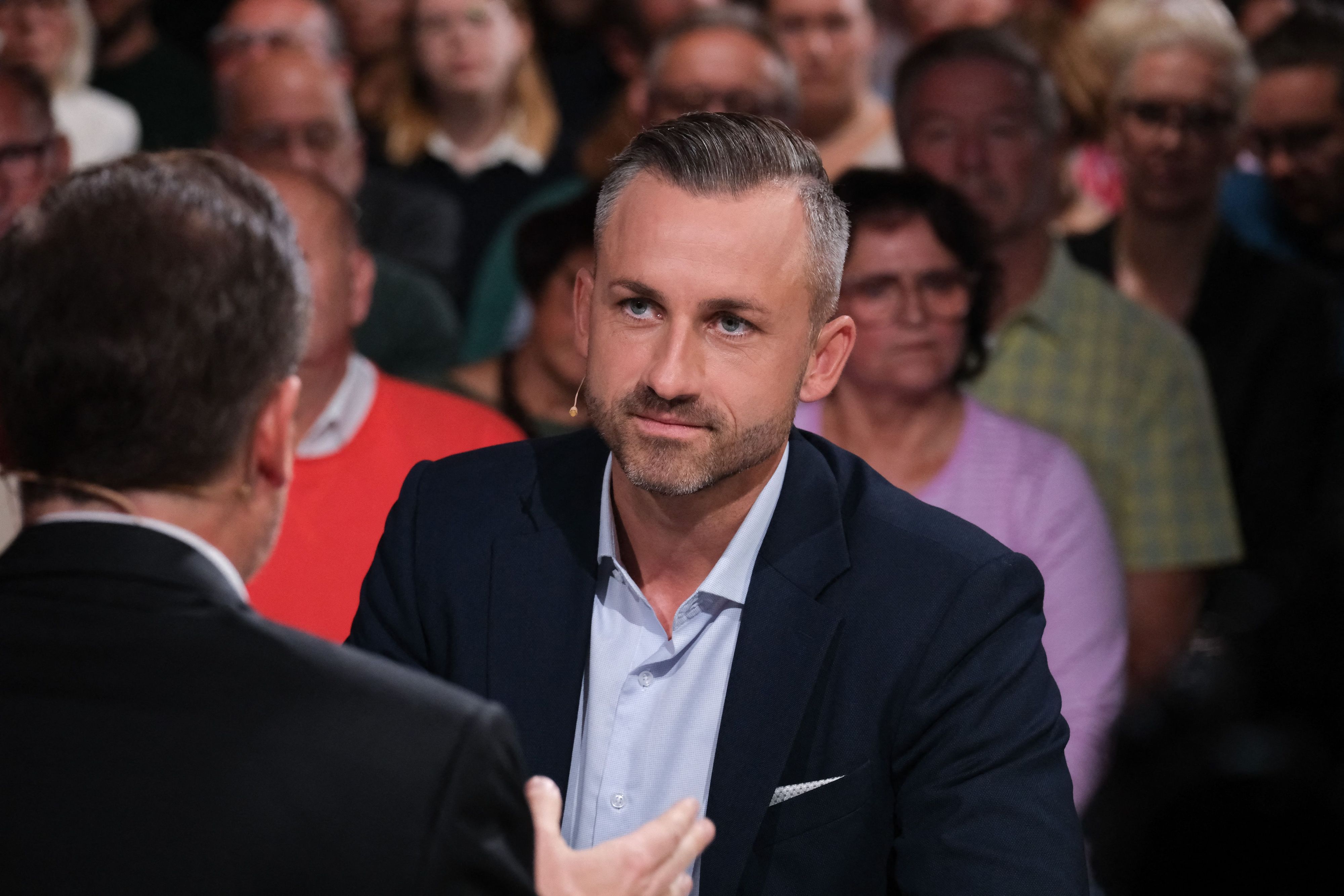 Ulrich Siegmund, Spitzenkandidatin der AfD bei der Landtagswahl in Sachsen-Anhalt spricht im ZDF-Morgenmagazin „moma vor der Wahl“ mit dem Moderator Andreas Wunn.