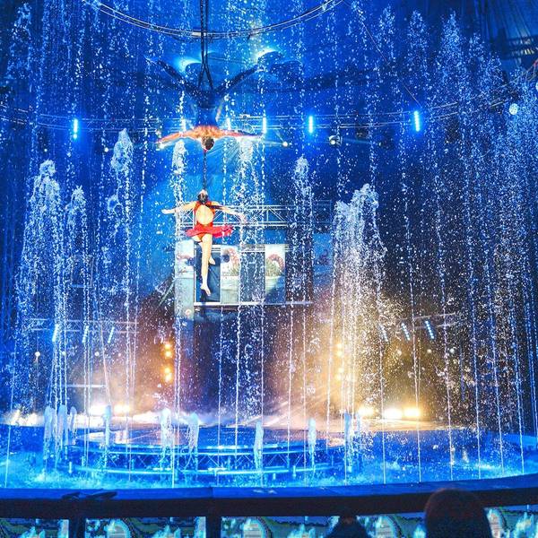 Waterland Circus kommt erstmals nach Köln: Die Manege besteht aus Wasser. Artisten und Tänzer führen ihre Kunststücke am und im Wasser aus.