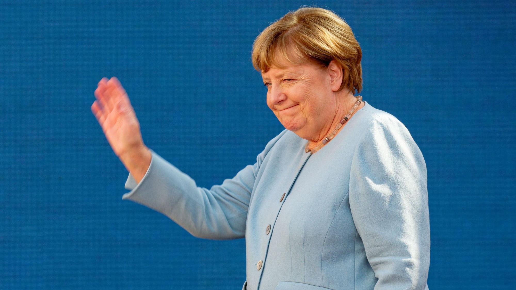 08.09.2026, Nordrhein-Westfalen, Köln: Die ehemalige Bundeskanzlerin Angela Merkel (CDU) spricht bei der Digitalmesse Digital X der Deutschen Telekom. Foto: Henning Kaiser/dpa +++ dpa-Bildfunk +++