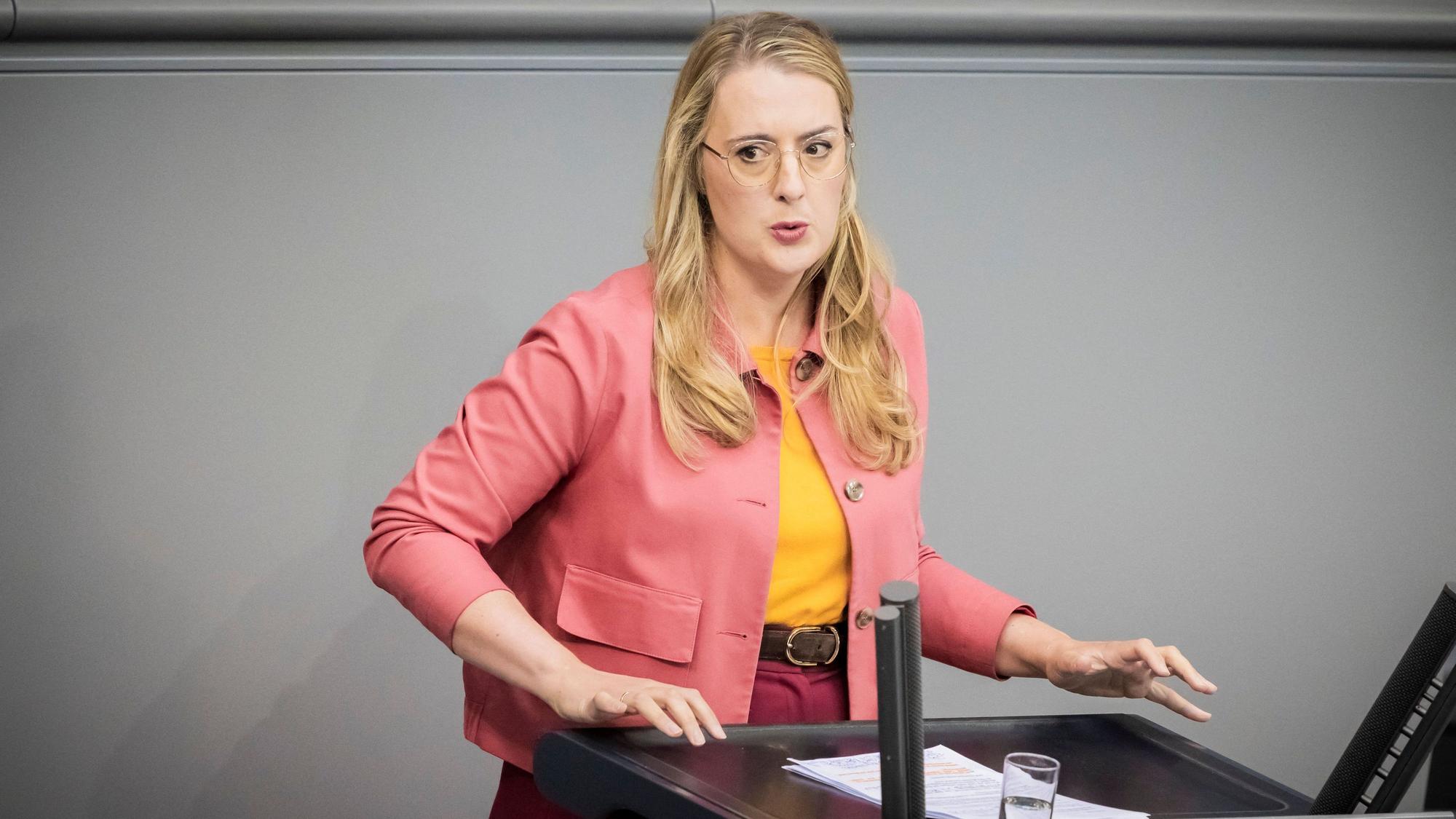 Katharina Dröge, Bundestags-Fraktionsvorsitzende von Bündnis 90/Die Grünen, spricht bei der Generaldebatte.