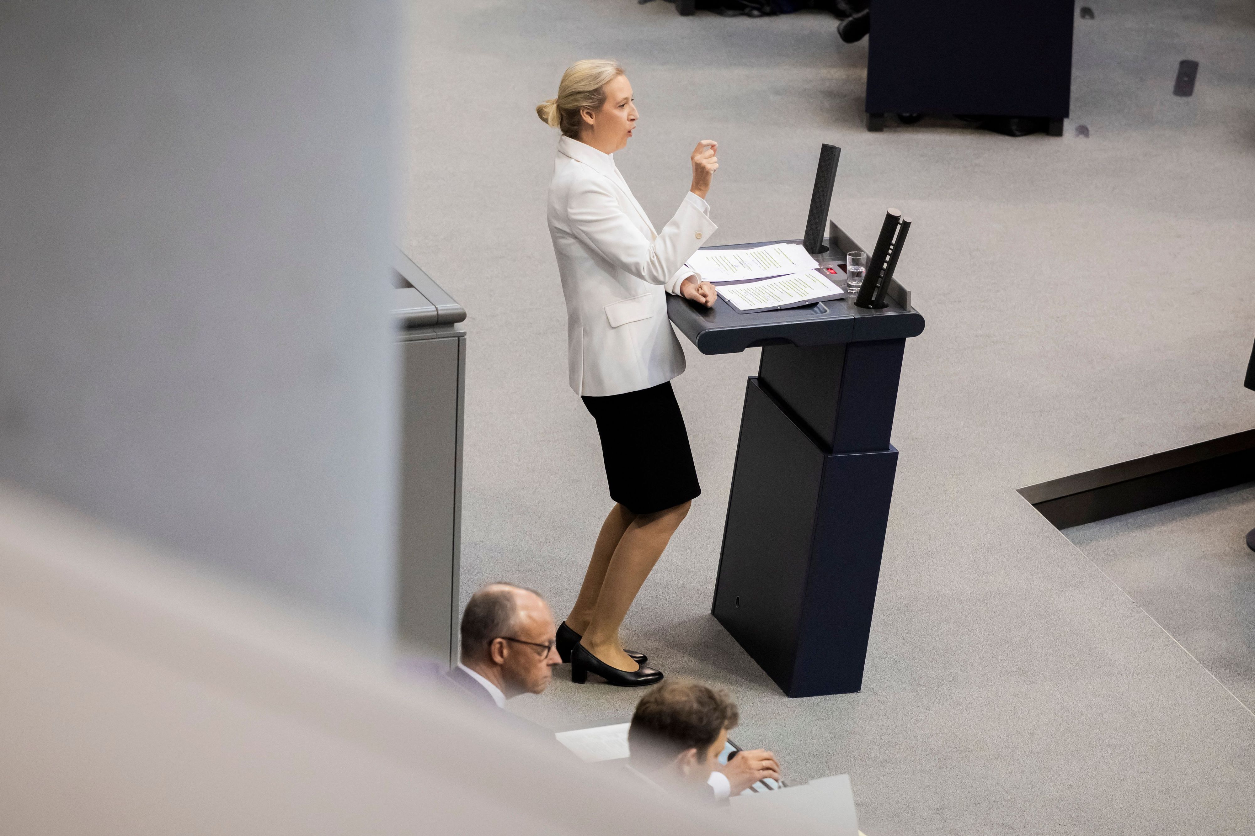 Alice Weidel, Bundesvorsitzende und Fraktionsvorsitzende der AfD, eröffnet die Generaldebatte im Rahmen der Haushaltsberatungen im Bundestag.
