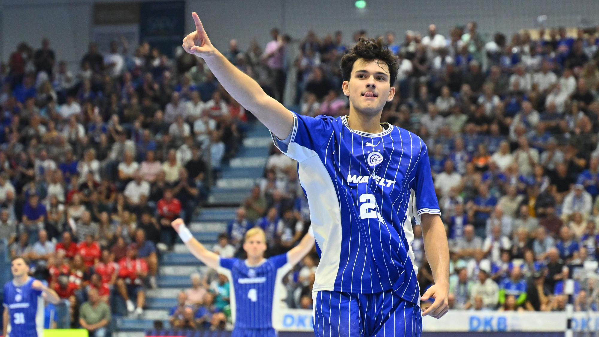 Nikola Roganović beim Spiel gegen die MT Melsungen in der Schwalbe-Arena.