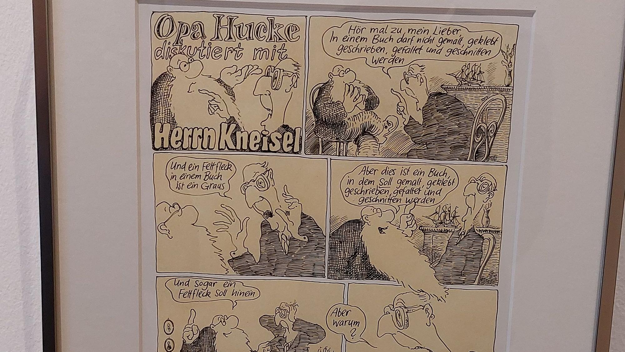 Ausstellung Väter und Söhne III im Bilderbuchmuseum F.K. Waechter und Philip Waechter
Opa Huckes Mitmach-Kabinett ist eines der Mitmach-Bücher von F.K. Waechter