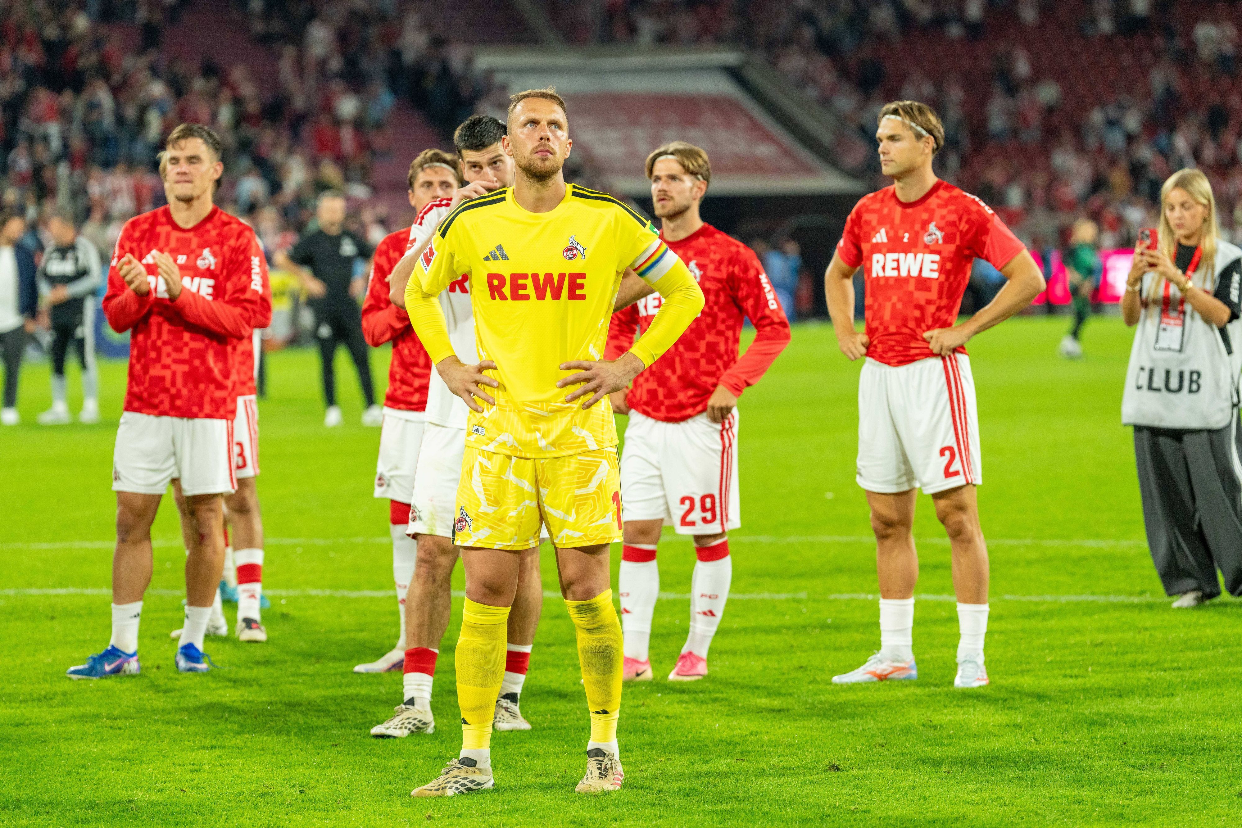 Thijs Dalinga 1.FC Koeln, 27, 24koe, Marvin Schwaebe 1.FC Koeln, 01, Jan Thielmann 1.FC Koeln, 29, Joel Schmied 1.FC Koeln, 02 1.FC Köln vs. SV Werder Bremen, Fussball, Bundesliga, 3.Spieltag, Saison 2026/27, 12.09.2026, DFL REGULATIONS PROHIBIT ANY USE OF PHOTOGRAPHS AS IMAGE SEQUENCES AND OR QUASI-VIDEO, 1.FC Köln vs. SV Werder Bremen, Fussball, Bundesliga, 3.Spieltag, Saison 2026/27, 12.09.2026 Köln *** Thijs Dalinga 1 FC Cologne, 27, 24koe, Marvin Schwaebe 1 FC Cologne, 01, Jan Thielmann 1 FC Cologne, 29, Joel Schmied 1 FC Cologne, 02 1 FC Cologne vs. SV Werder Bremen, Soccer, Bundesliga, Matchday 3, 202627 Season, December 9, 2026, DFL regulations prohibit any use of photographs as image sequences and/or quasi-video, 1. FC Köln vs. SV Werder Bremen, Soccer, Bundesliga, Matchday 3, 202627 Season, September 12, 2026, Cologne Copyright: xEibner-Pressefoto/LukasxBaldygax EP_LBA