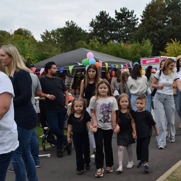 Das Foto zeigt Besucherinnen und Besucher auf dem Stadtfest.