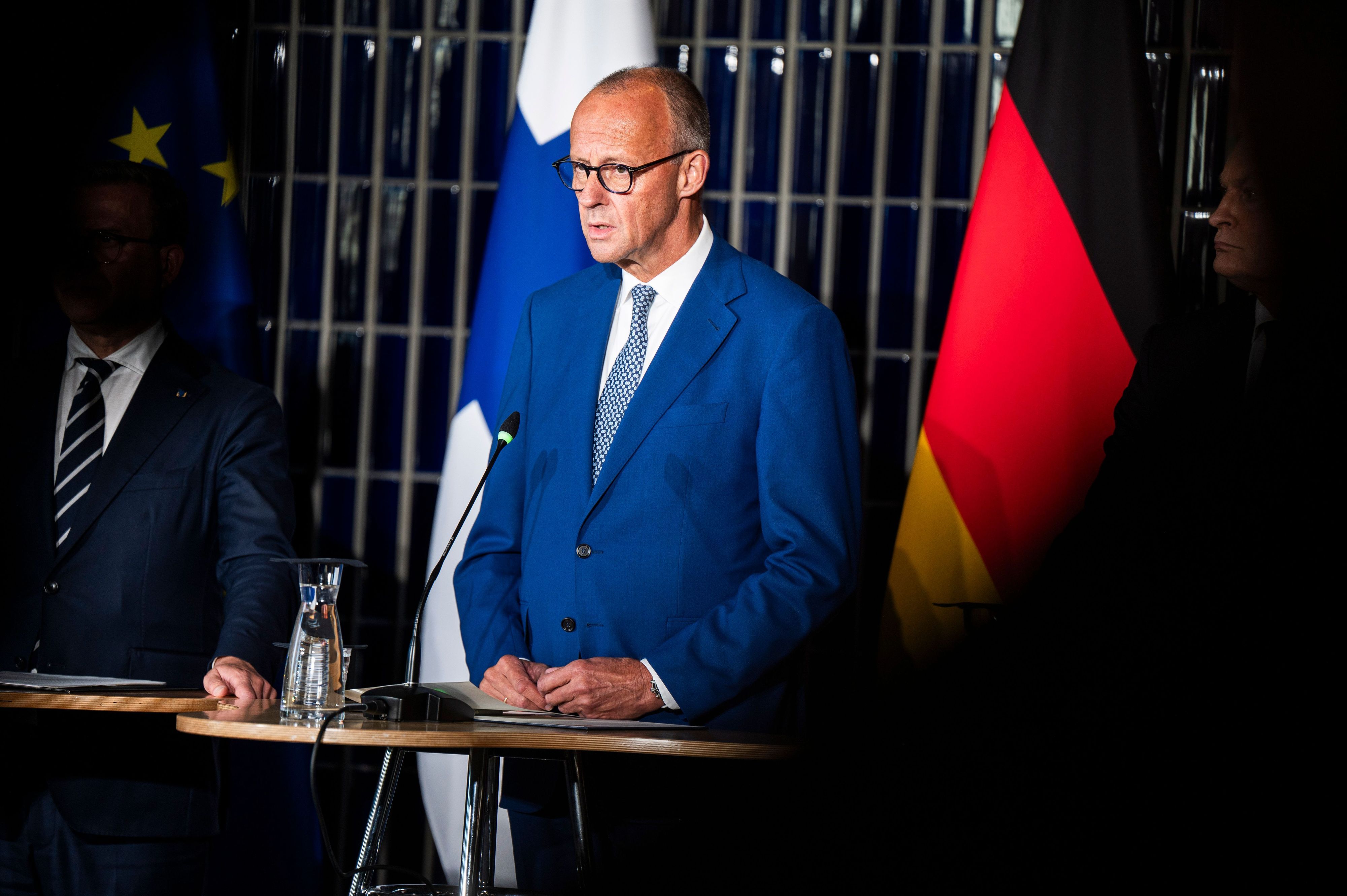 Bundeskanzler Friedrich Merz (CDU) im finnischen Rovaniemi