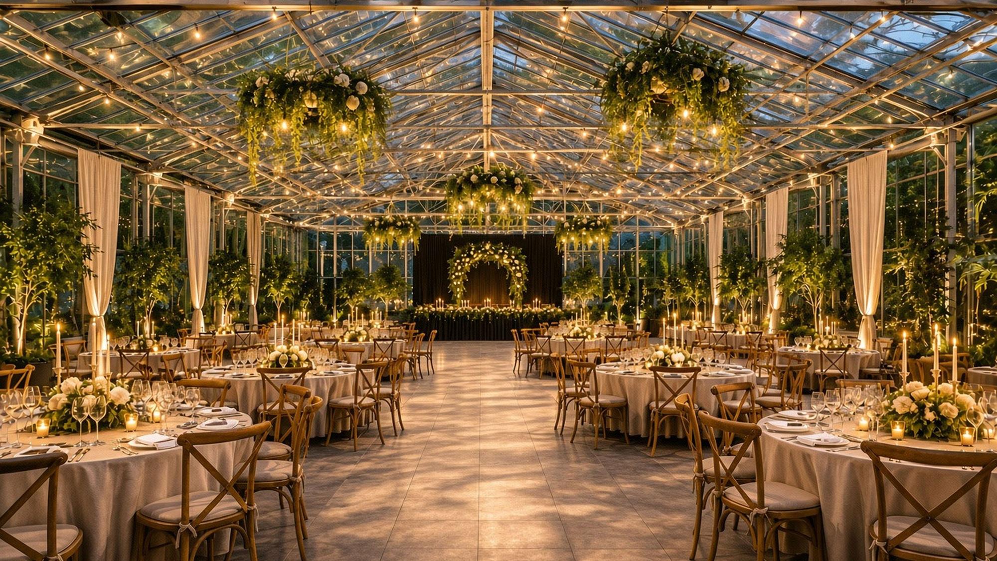 So könnte der stattliche Eventsaal im früheren Gewächshaus von Walter Barth einmal aussehen, wenn in Waldbröl-Hermesdorf eine Hochzeit ansteht.