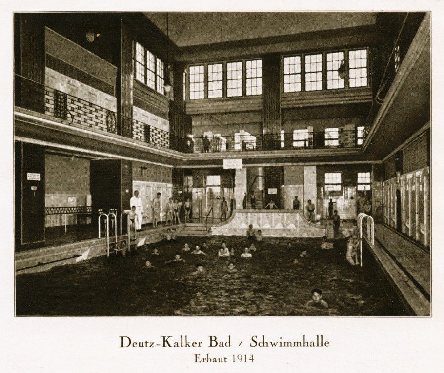 Schwimmhalle Deutz-Kalker Bad, um 1934.