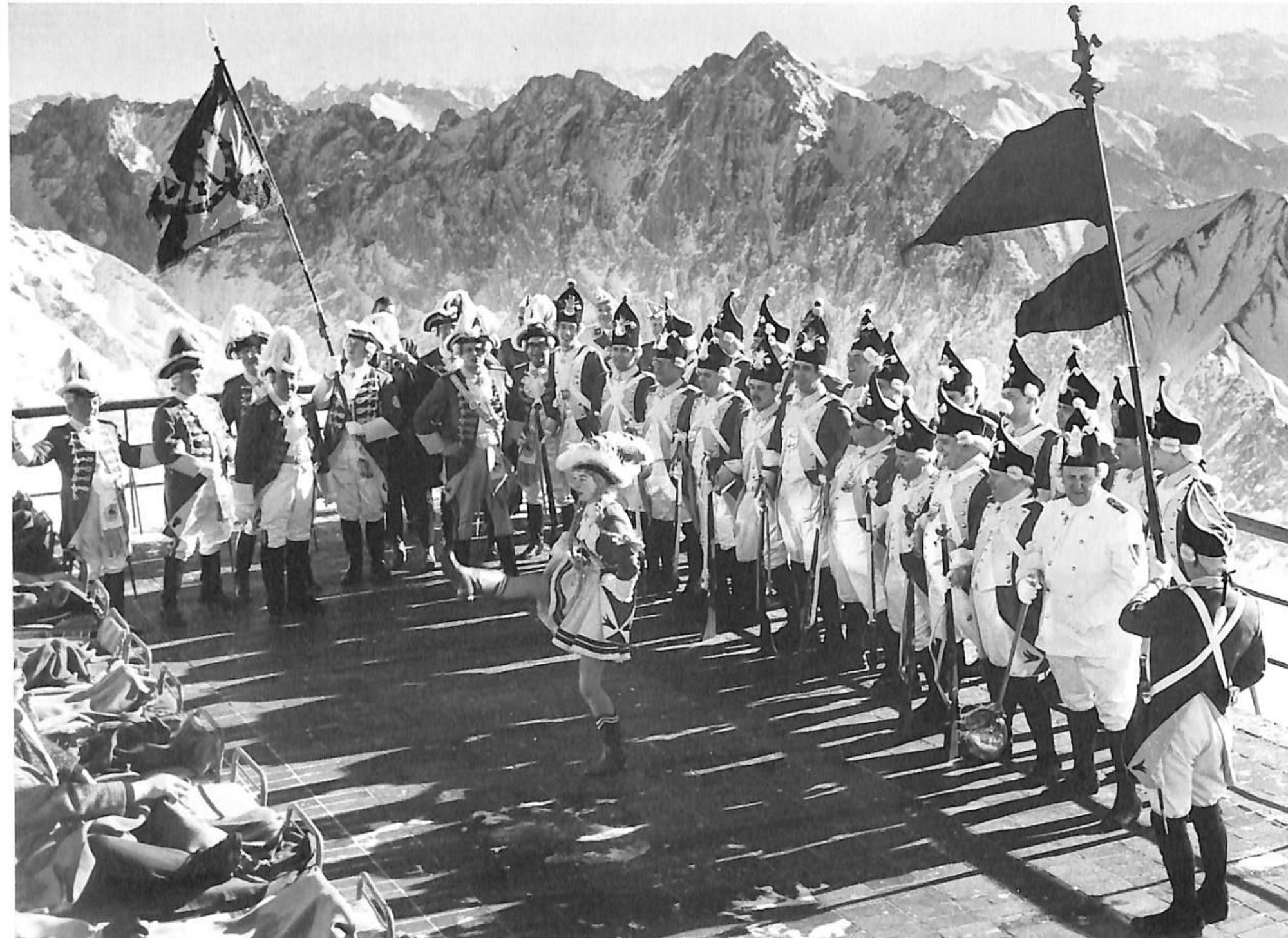 Rote Funken waren erstmals 1955 auf der Zugspitze.