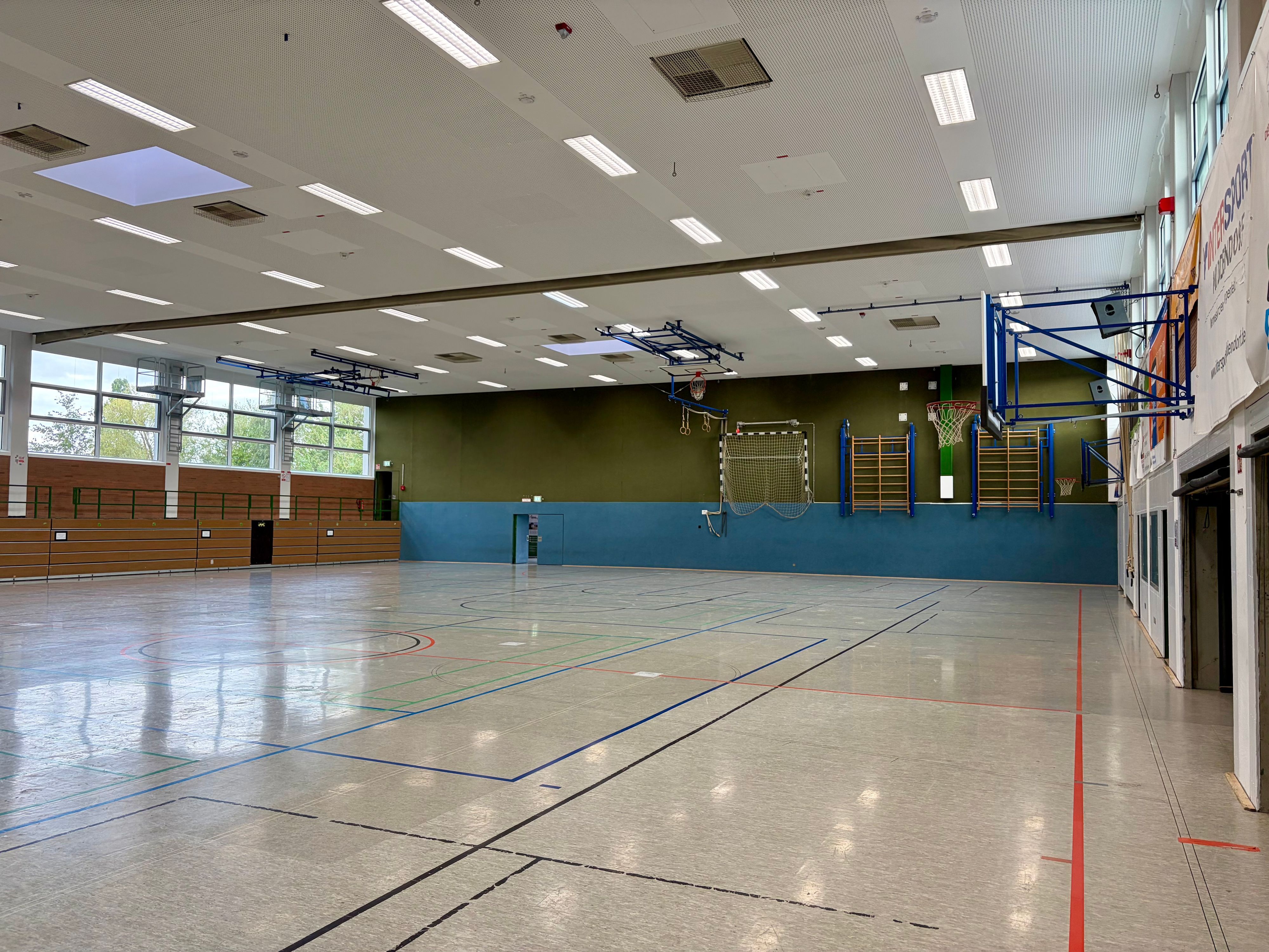 Blick auf das Spielfeld der Max-Siebold-Halle