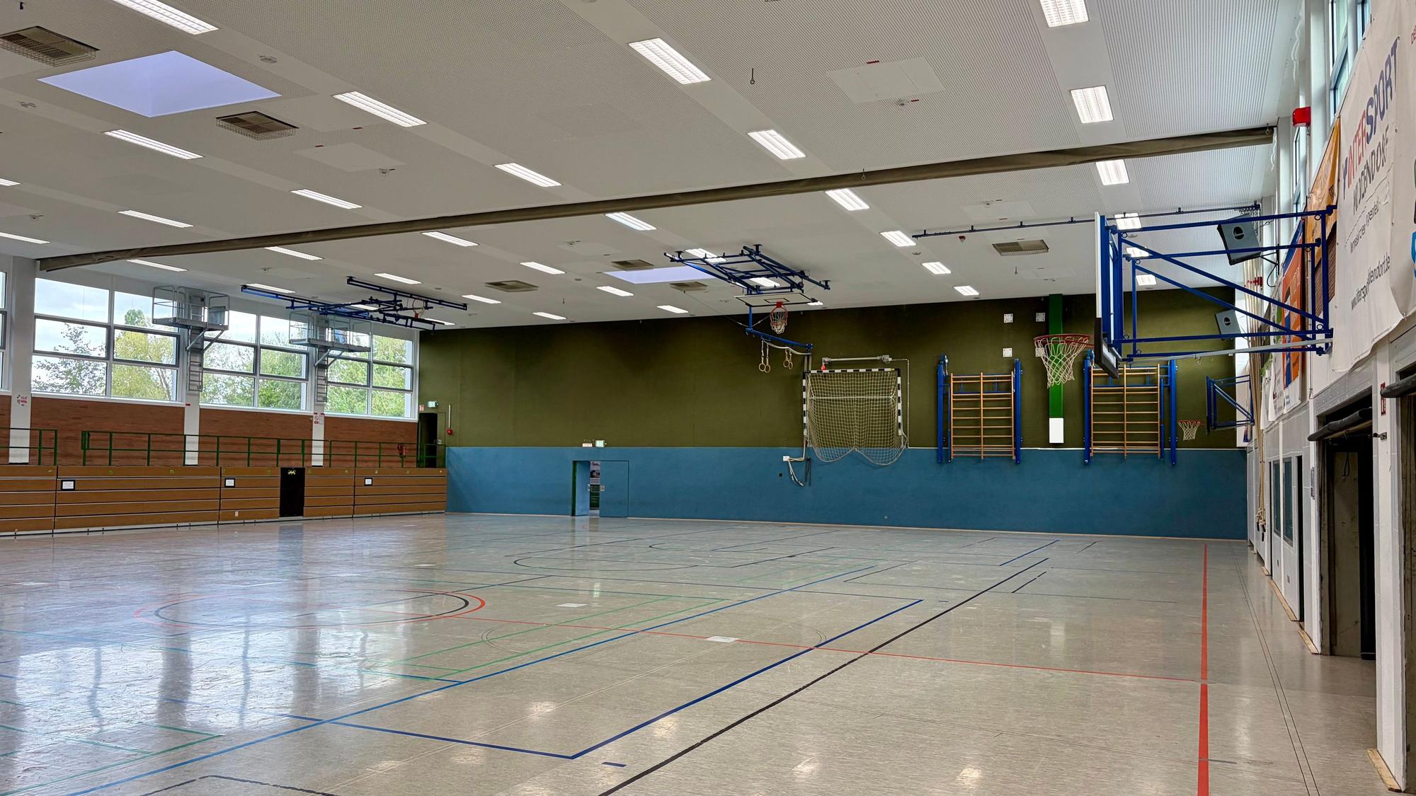 Blick auf das Spielfeld der Max-Siebold-Halle