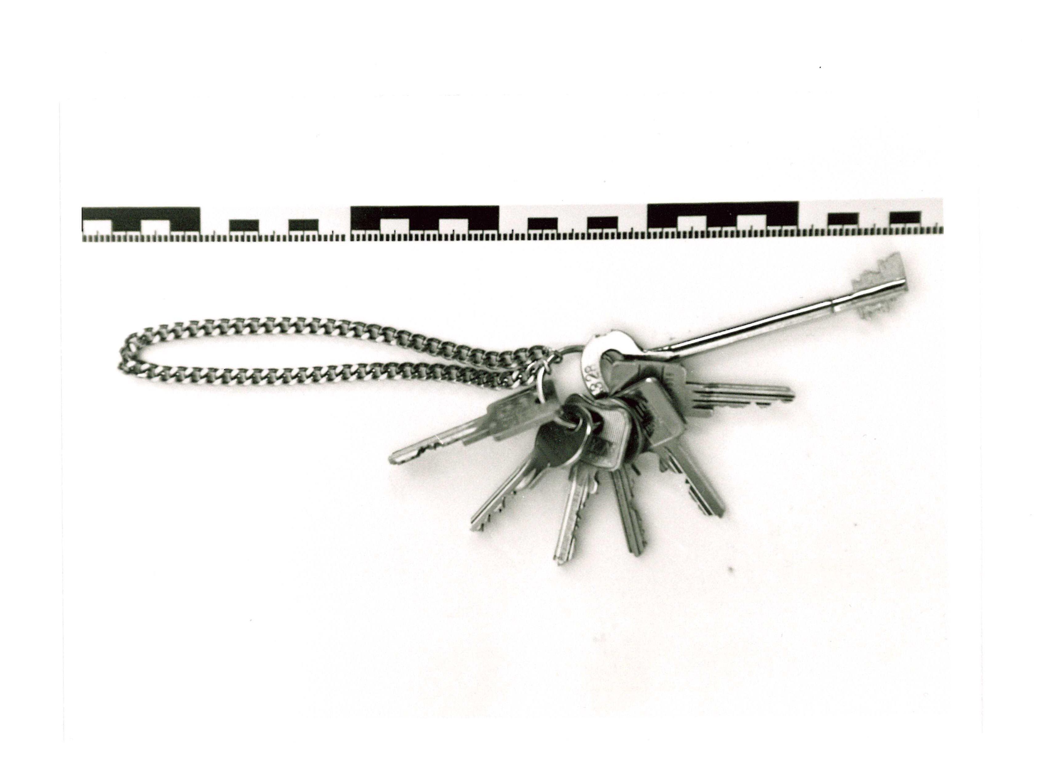 Ein identisches Vergleichsstück eines Schlüsselbundes, nach dem in einem Cold Case gesucht wird.