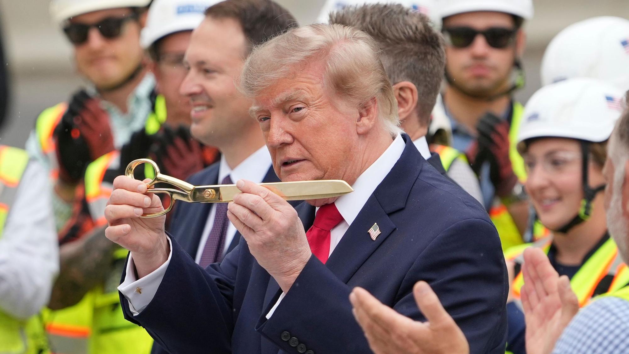 Donald Trump am Montag (21. September) bei der Einweihung des neuen Hubschrauberlandeplatzes auf dem South Lawn des Weißen Hauses