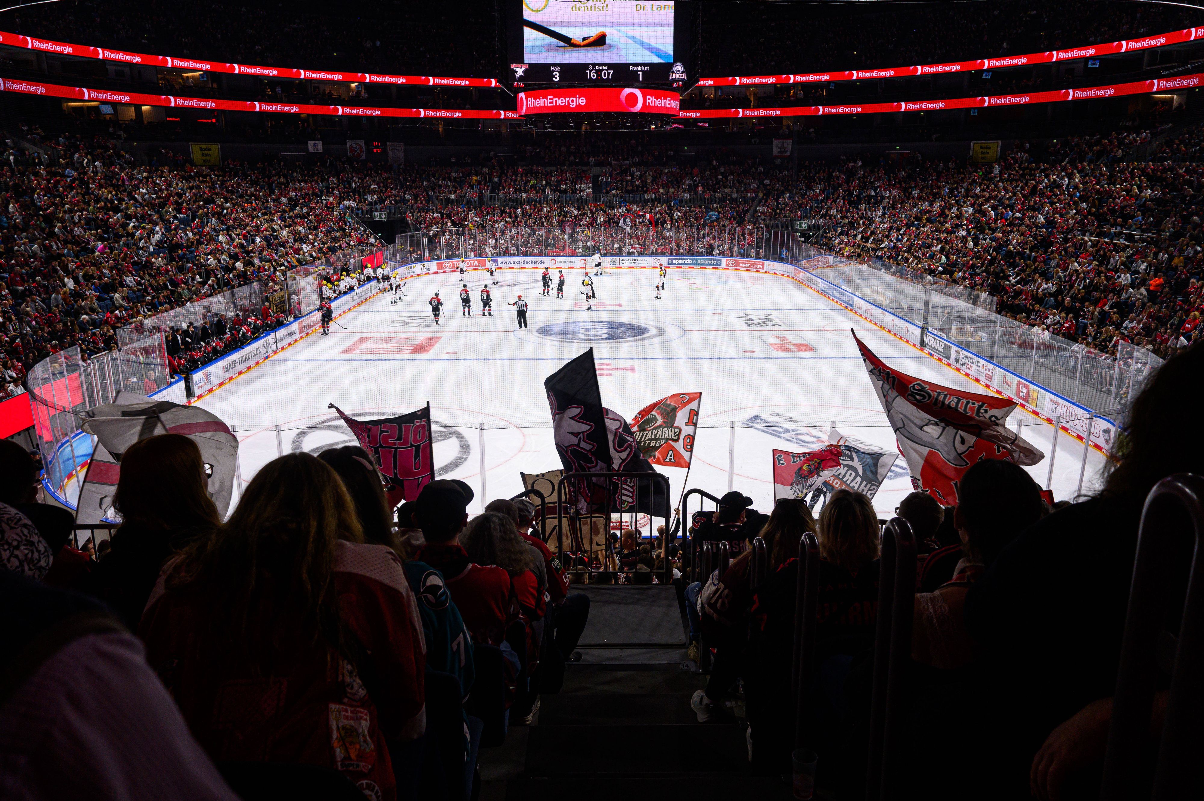 COLOGNE, GERMANY - 20 SEPTEMBER, 2026: - The PENNY DEL Ice hockey, Eishockey match Koelner Haie vs. Loewen Frankfurt at LANXESS arena. PUBLICATIONxNOTxINxRUS Copyright: xVitaliixKliuievx