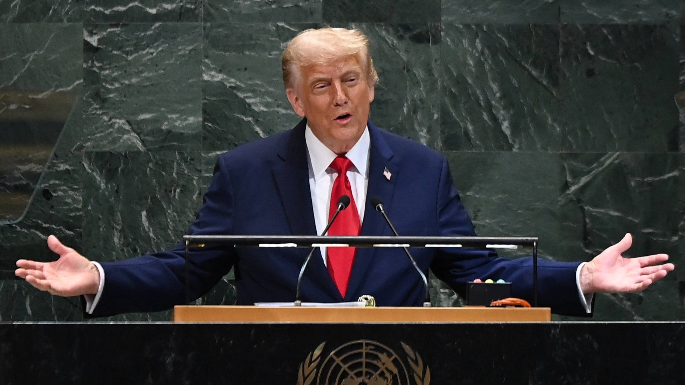 US-Präsident Donald Trump spricht bei der Generalversammlung der Vereinten Nationen in New York.
