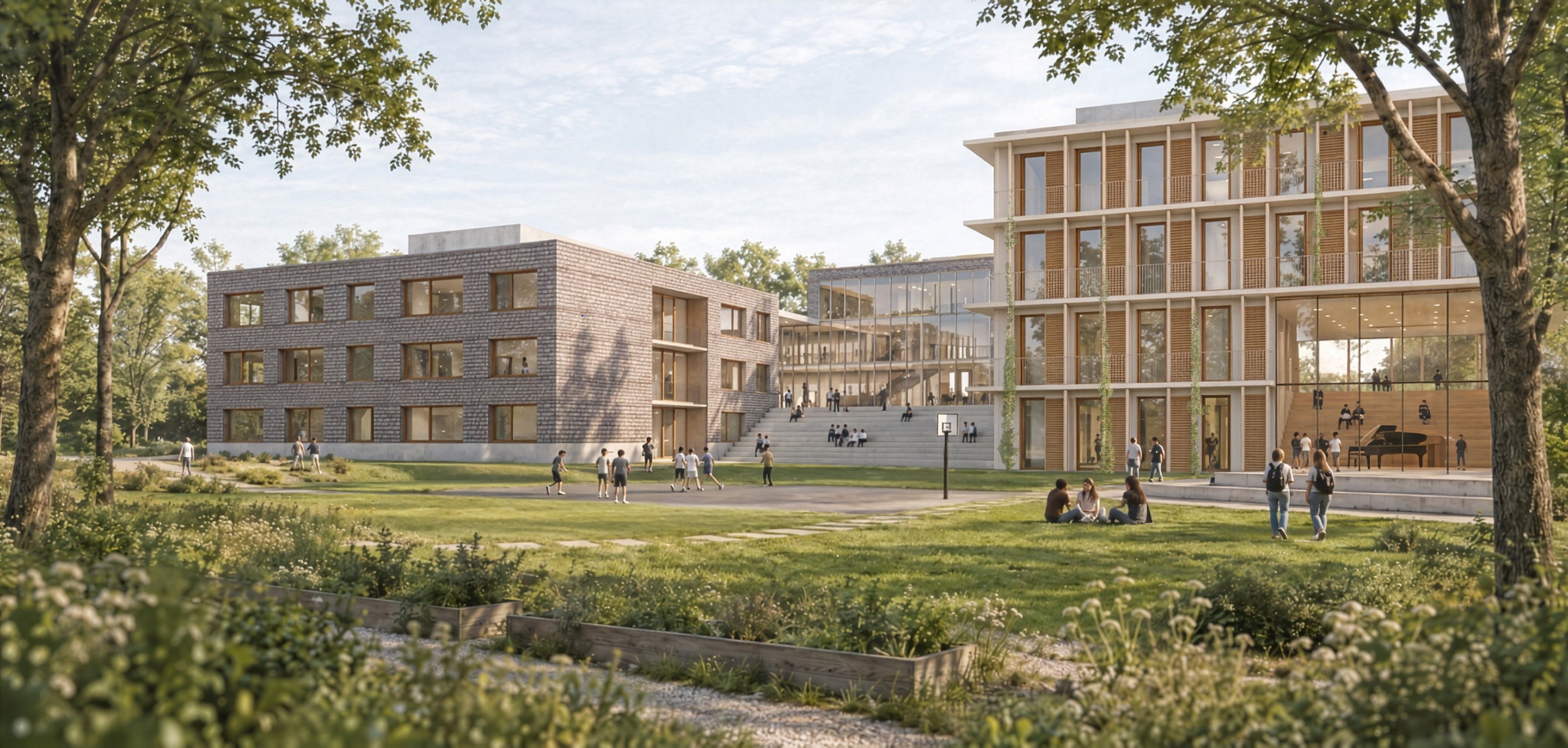 Ein Plan des Schulcampus.