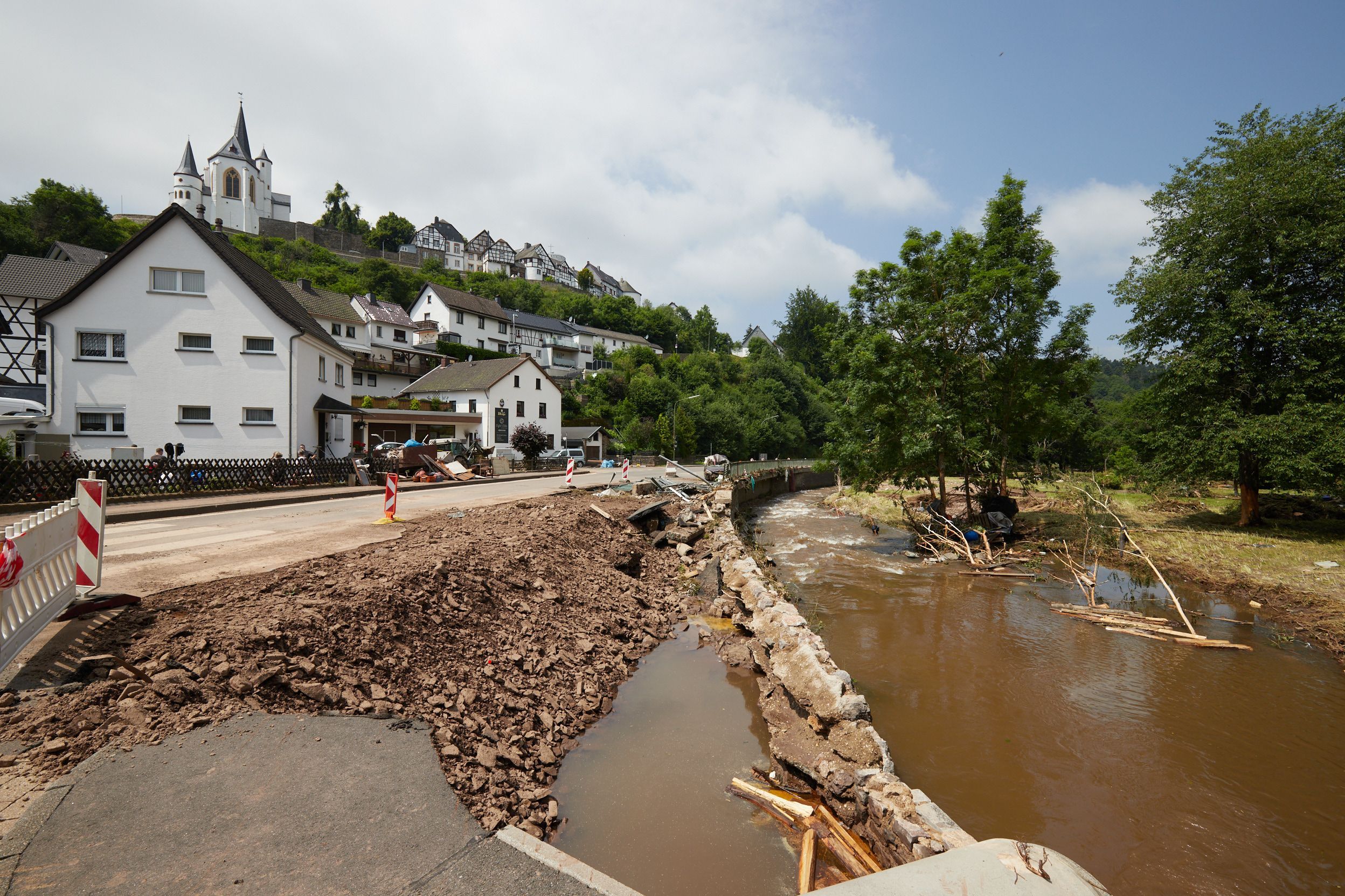 Das Bild zeigt Schäden nach der Flutkatastrophe vom Juli 2021 in Hellenthal-Reifferscheid.
