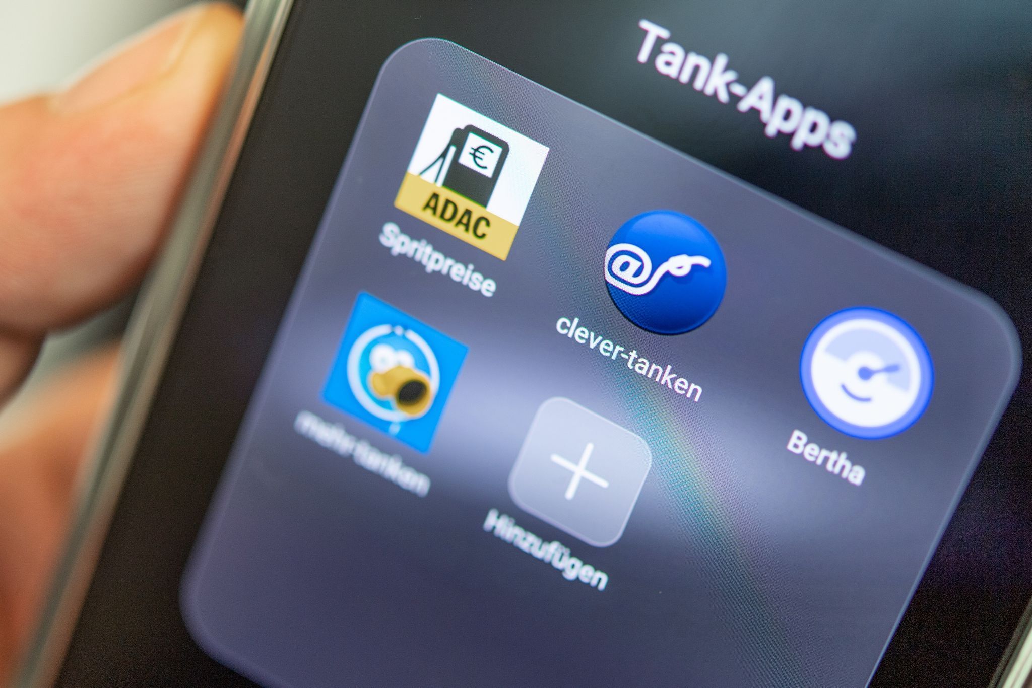 Tank-Apps auf einem Smartphone