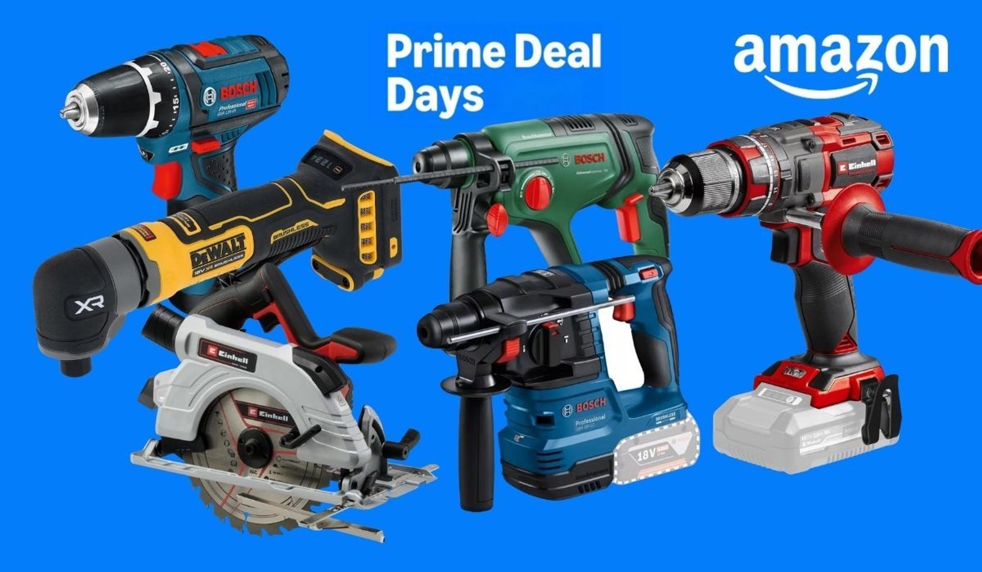 Werkzeug wie Akkuschrauber, Schlagbohrmaschinen, Kreissägen von Bosch Professional, Einhell, DeWalt und mehr.