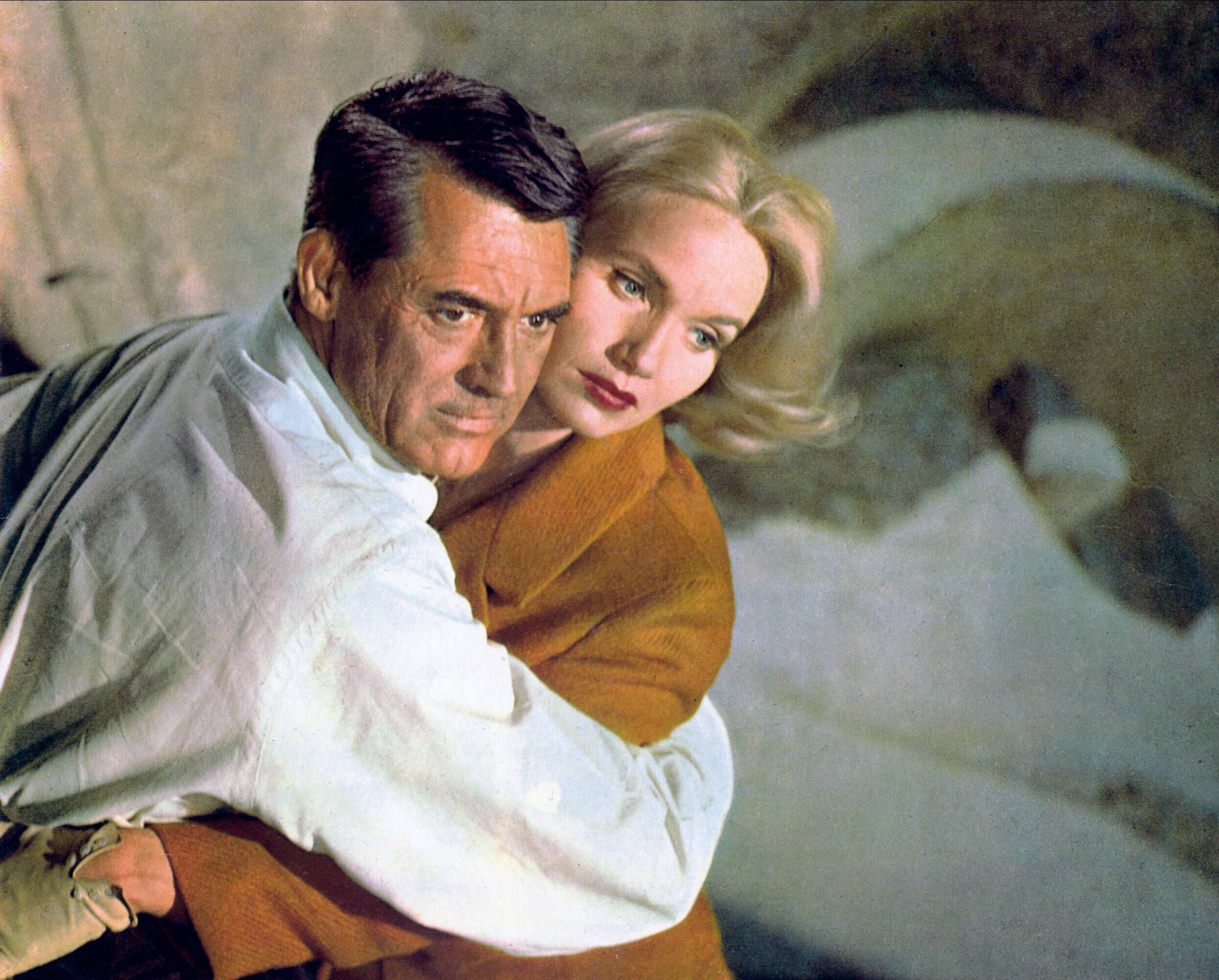 Cary Grant & Eva Marie Saint Characters: Roger O. Thornhill & Eve Kendall Film: North By Northwest USA 1959 Director: Alfred Hitchcock 17 July 1959