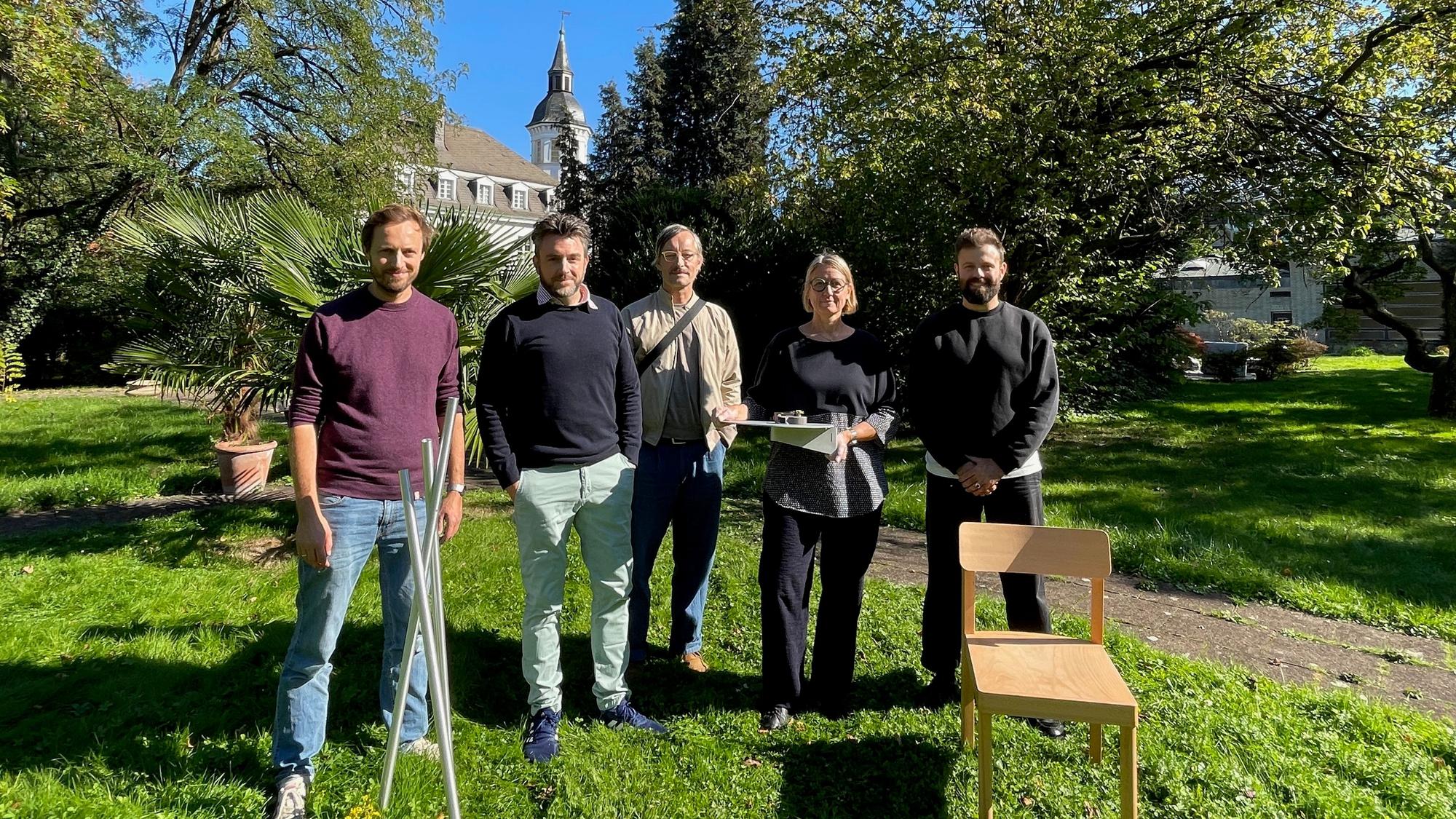 v.l. Peter Otto Vosding (Industrie Design), Christian Heufelder (Kurator), Marc Röbbecke (Heimatdesign), Nina Ruthe (Designerin), Alexander von Dombois (Designer).