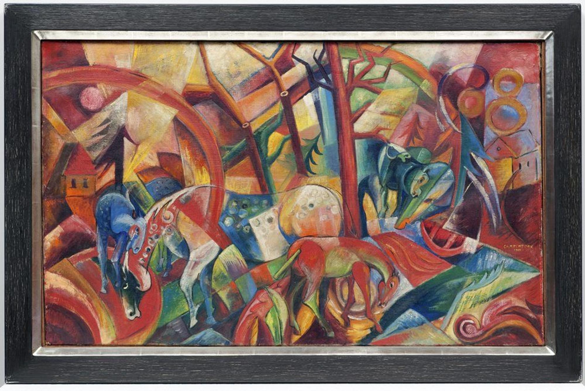 Das von Wolfgang Beltracchi gefälschte Werk „Rotes Bild mit Pferden“.
