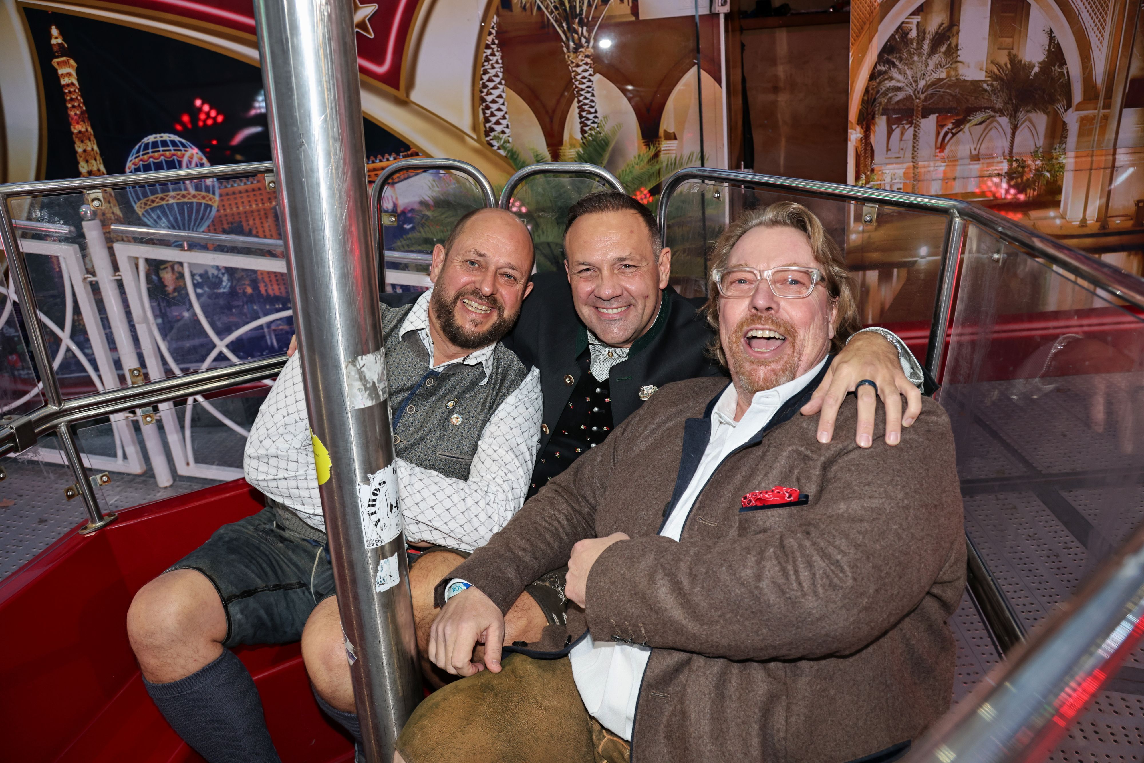 Dirk Wissmann, Björn Griesemann und „Totti“ Schmidt im Riesenrad.