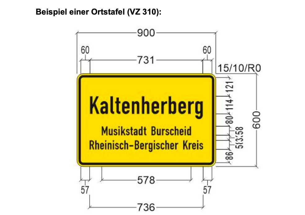Darstellung eines Ortsschildes der Musikstadt Burscheid