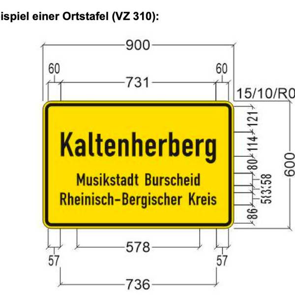 Einst eines Ortsschilds mit Musikstadt