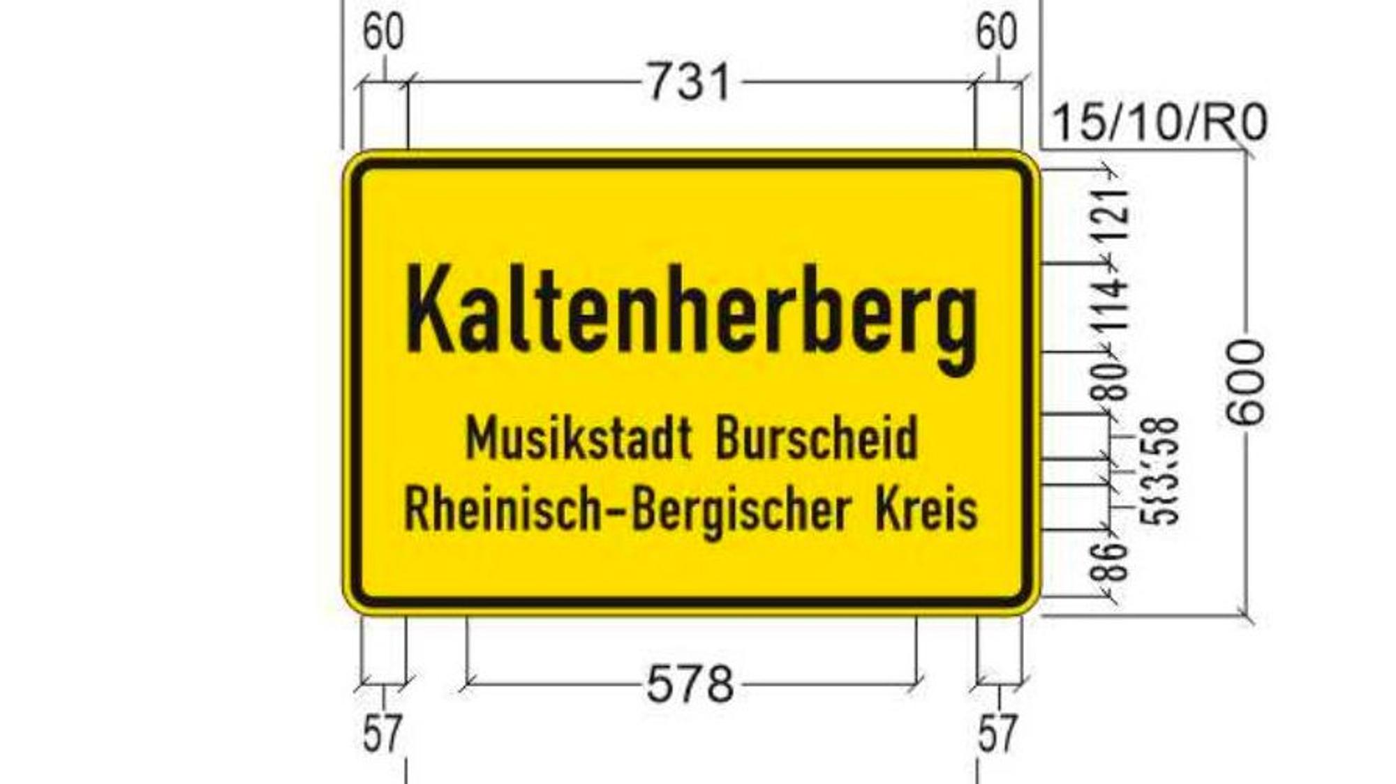 Darstellung eines Ortsschildes der Musikstadt Burscheid
