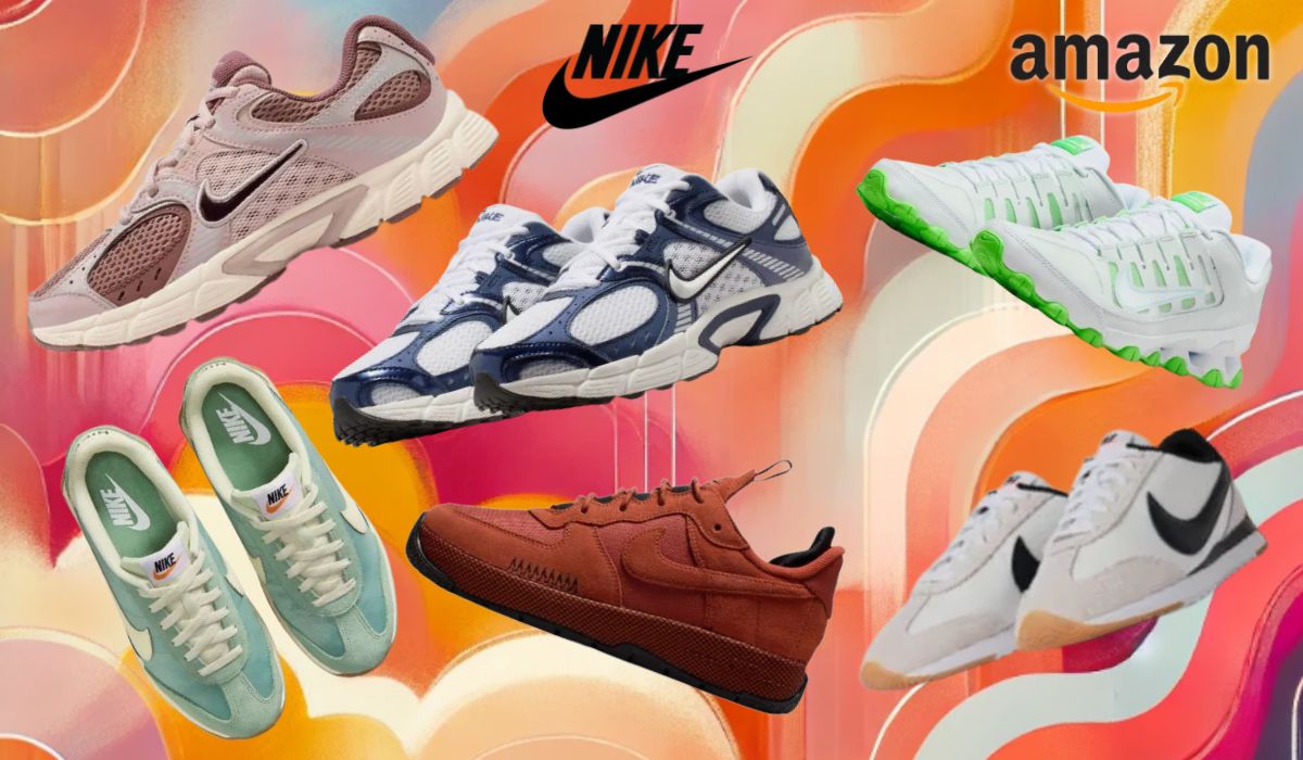 Das Bild ist eine Collage aus ganz vielen Nike Sneakern, die sich aktuell im Sale befinden.