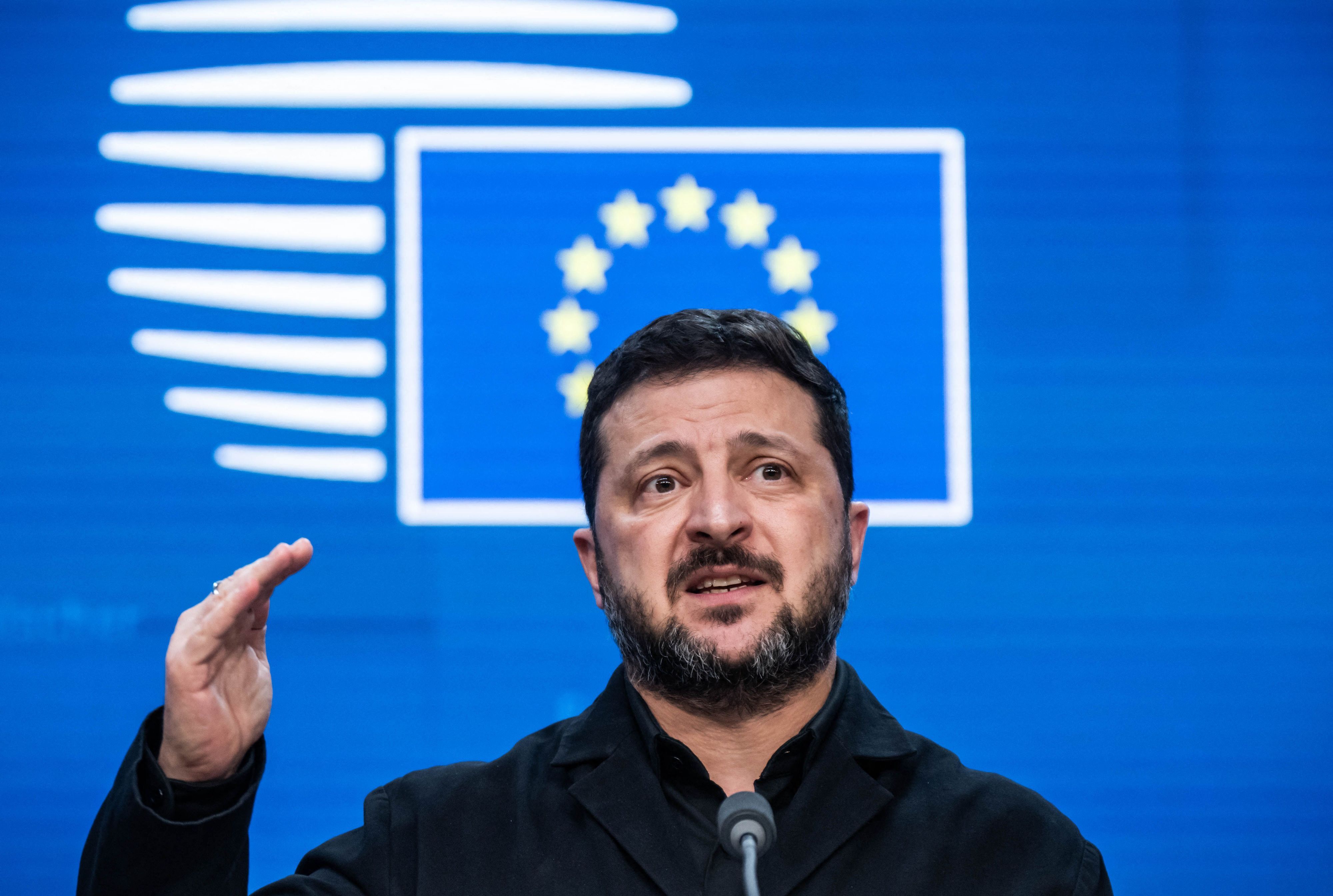 Wolodymyr Selenskyj, Präsident der Ukraine,  spricht bei einer Pressekonferenz. (Archivbild)