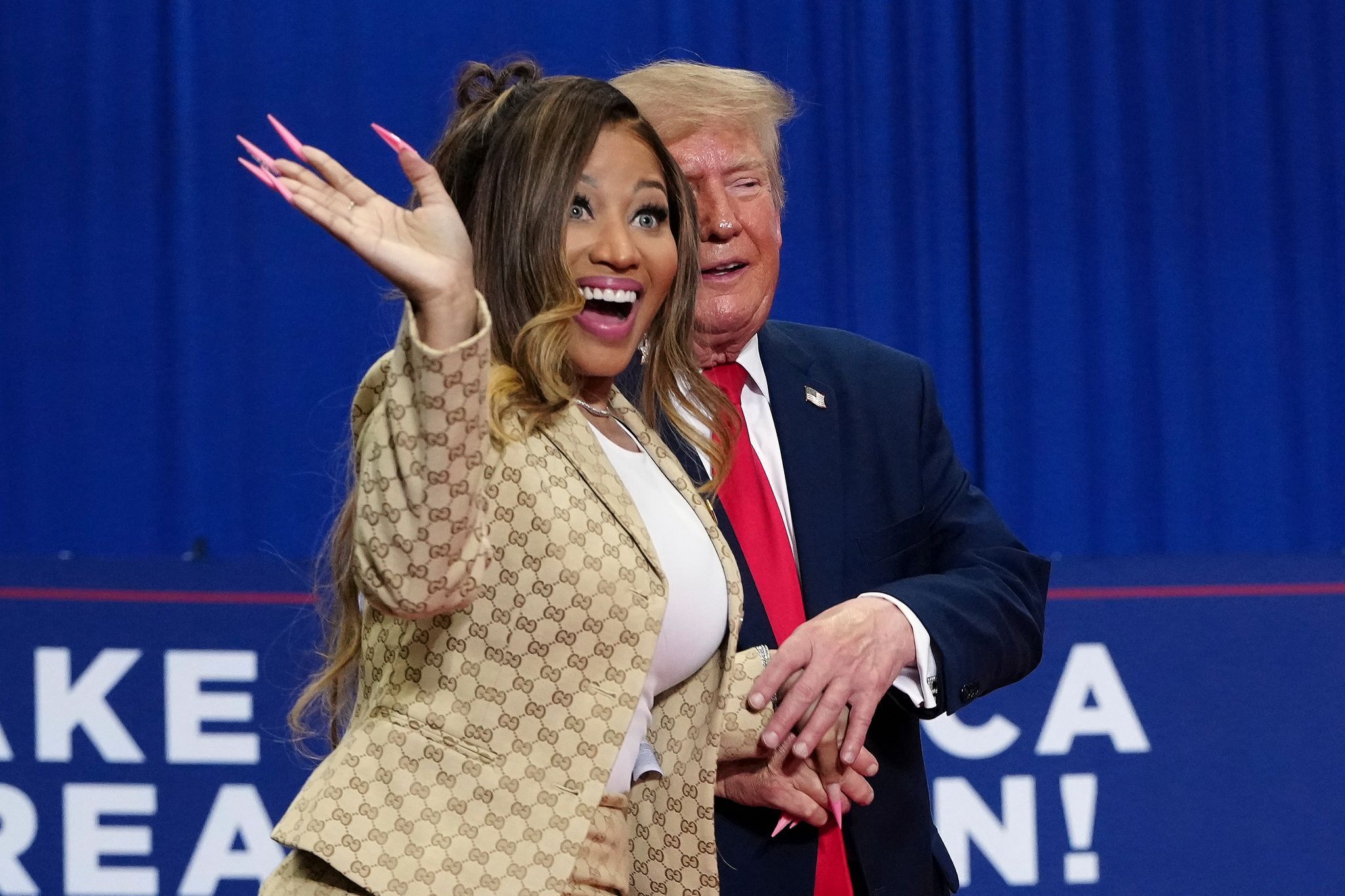 Nicki Minaj mit US-Präsident Trump in Michigan