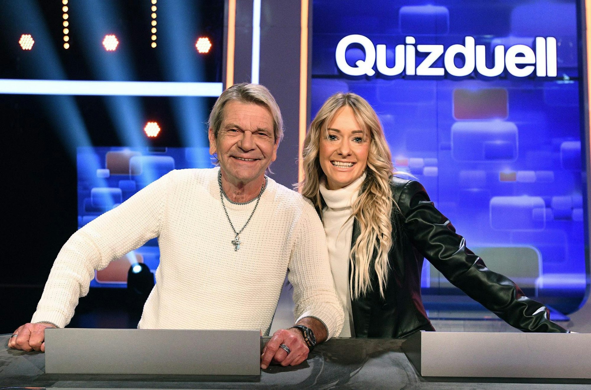 Matthias Reim mit Ehefrau Christin Stark im März 2022 beim Quizduell im Ersten.