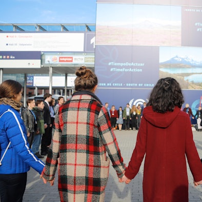 Klimakonferenz Menschenkette