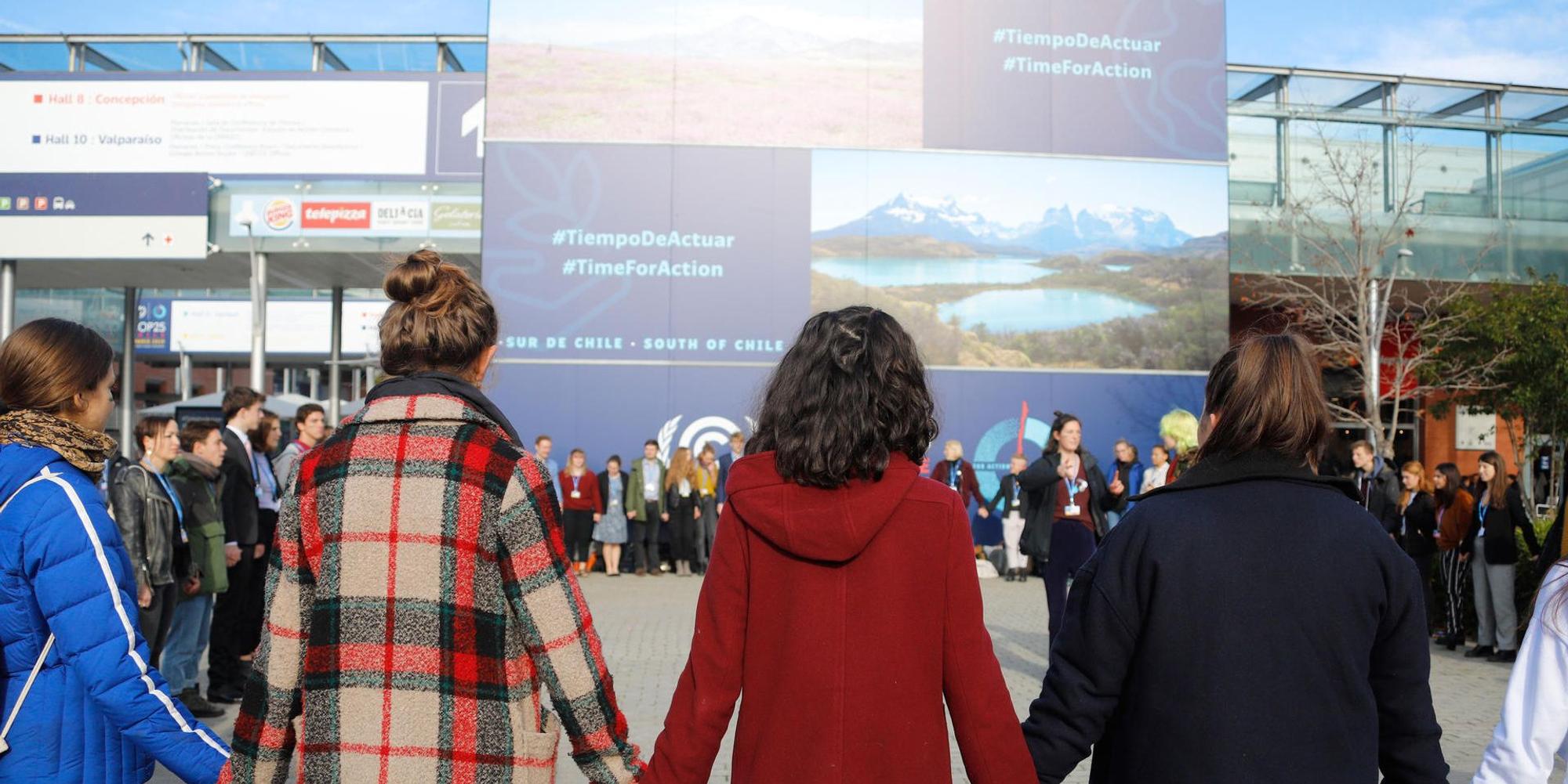 Klimakonferenz Menschenkette