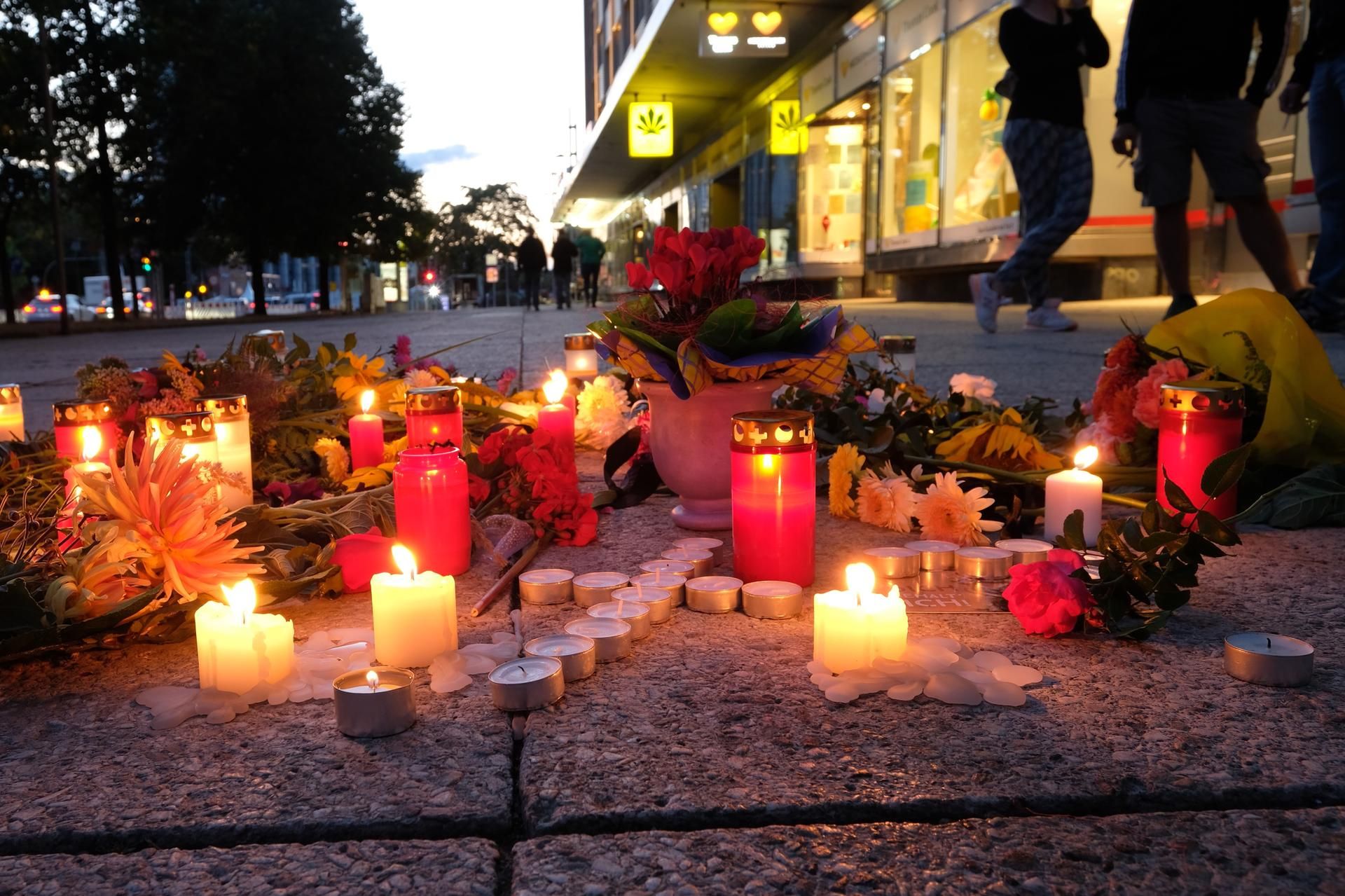 Kerzen am Tatort in Chemnitz