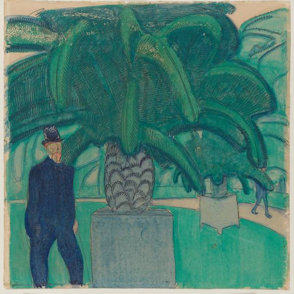 Mann mit Palme