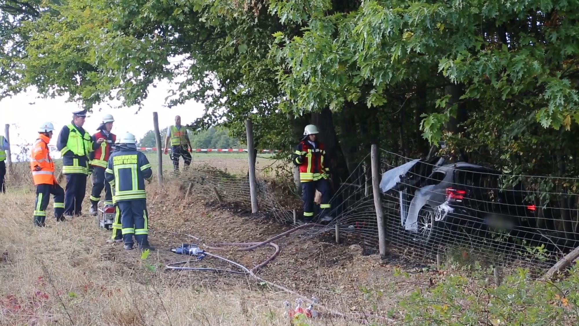 Unfallstelle an der A 2 bei Vlotho-West