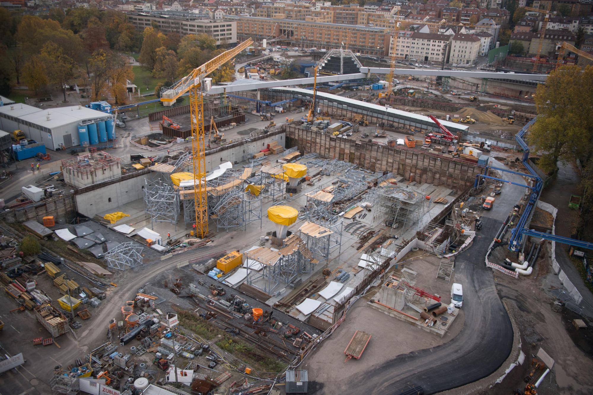 Stuttgart 21 Baustelle von oben