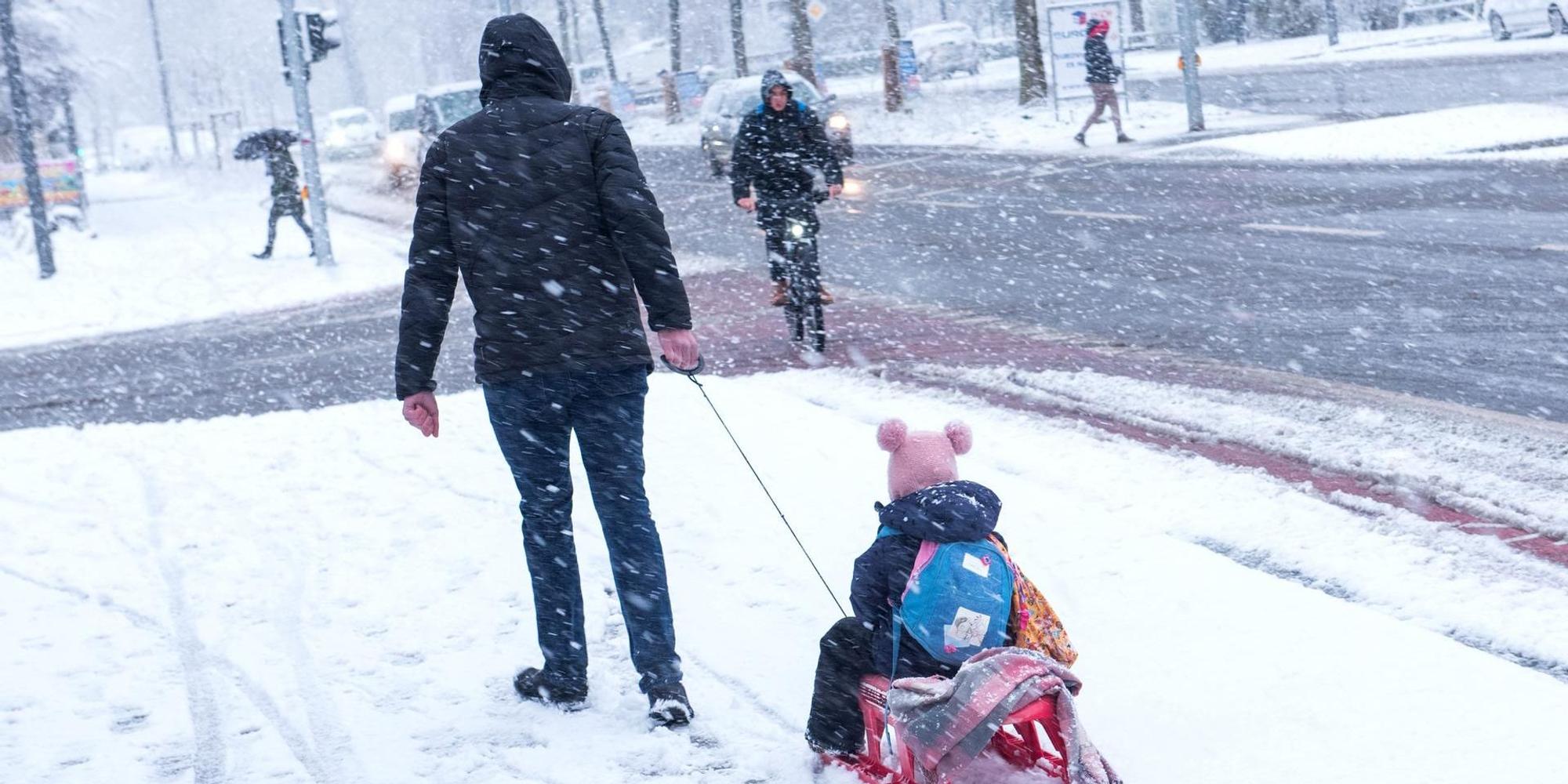 Schnee Hamburg Schlitten