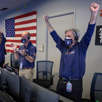 Jubel nach Mars Landung